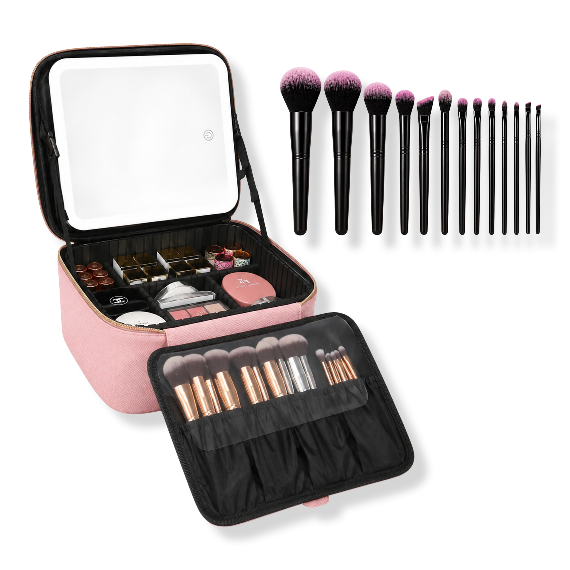 CosmoGlo Makeup Case with Brush Set #1