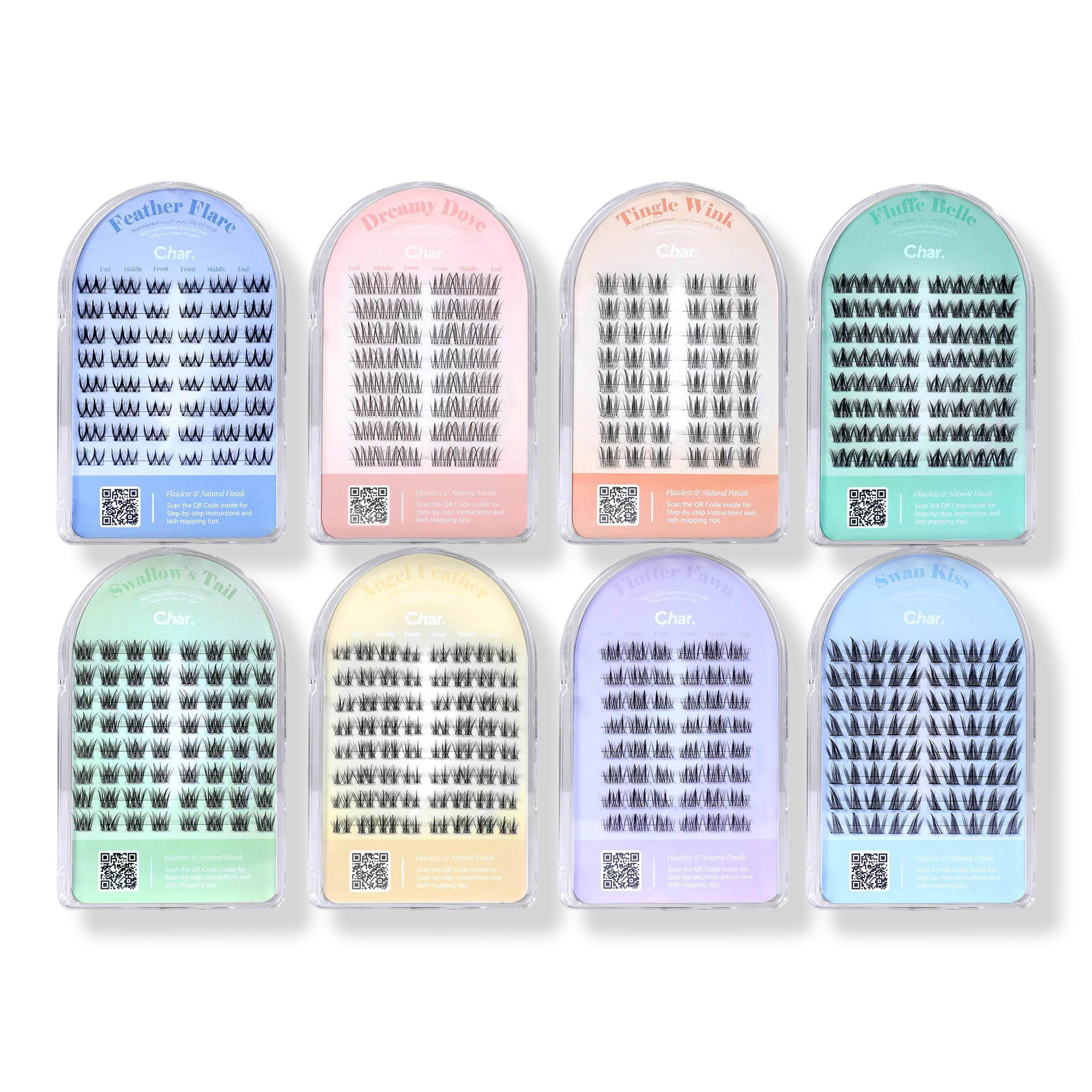 Char Cosmetics Pre-Glued Lashes Halo Feathered Collection #1