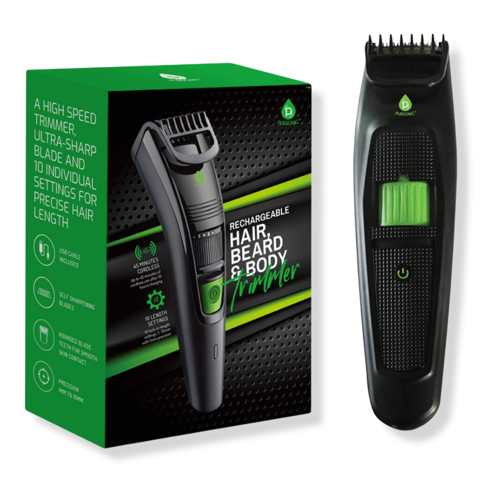 PURSONIC Rechargeable Beard And Body Trimmer #1