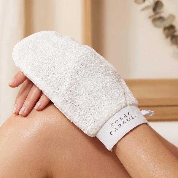 Rose and Caramel Exfoliating Body Mitt #4