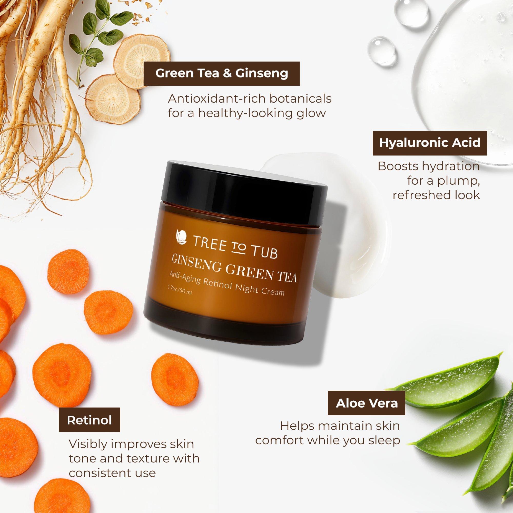 Tree To Tub Ginseng & Green Tea Retinol Night Cream for Sensitive Skin — фото 5