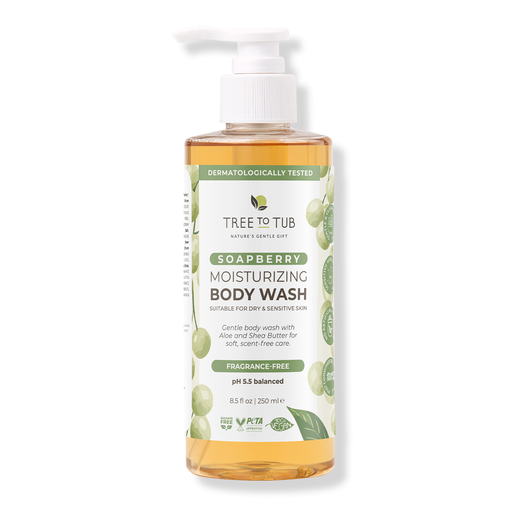 Увлажняющий гель для душа без отдушки Tree To Tub Soapberry для сухой кожи — фото 1