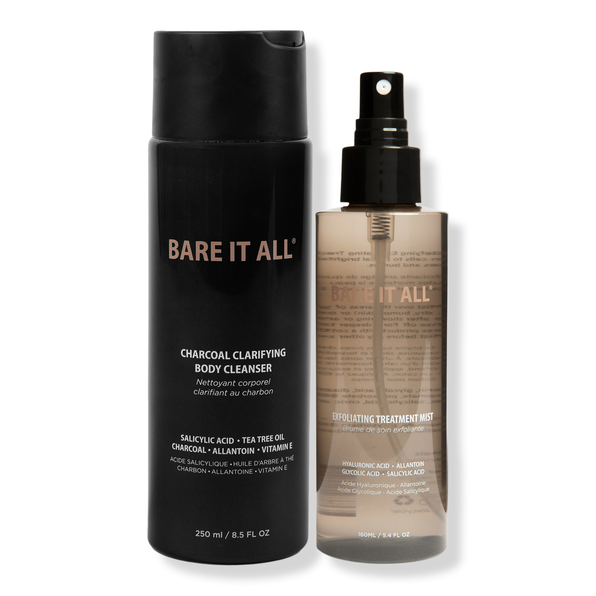 Bare It All Charcoal Body Cleanser & Exfoliating Body Mist Duo #1