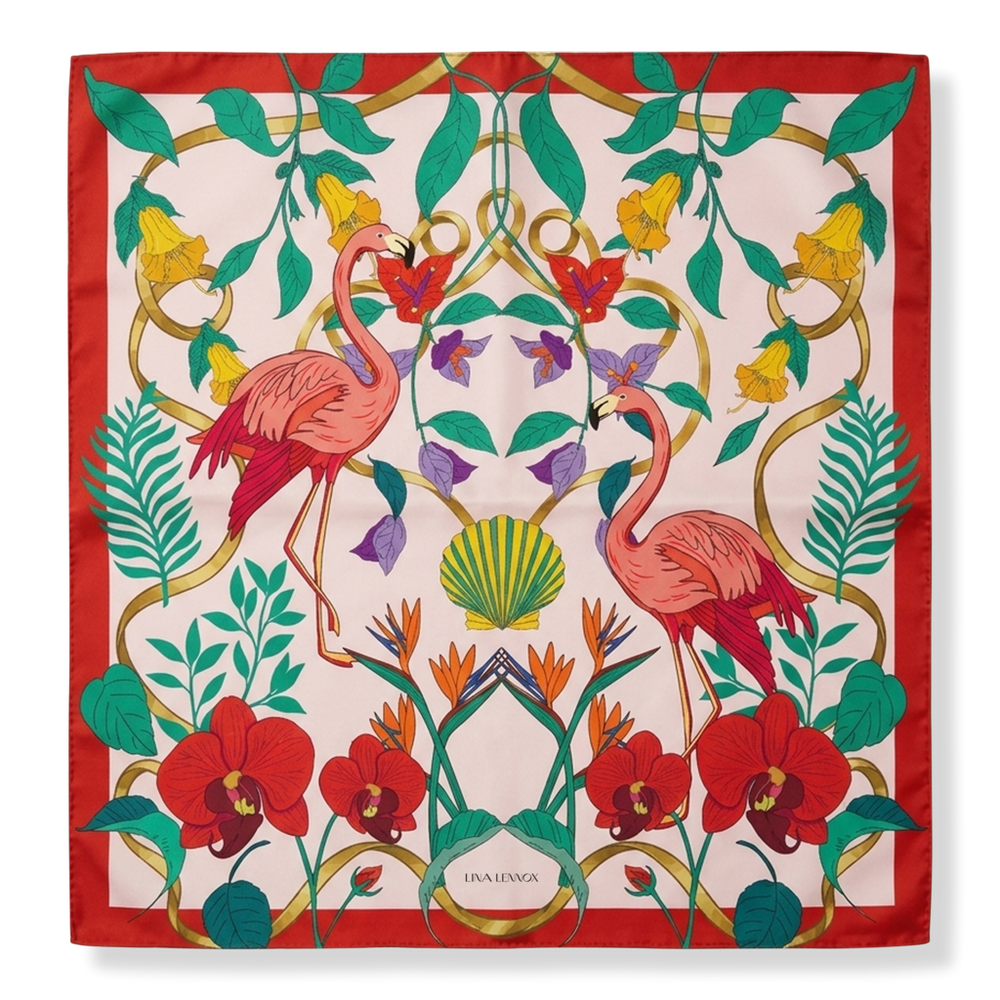 LINA LENNOX Organic Silk Scarf - Tropical Multi-Color