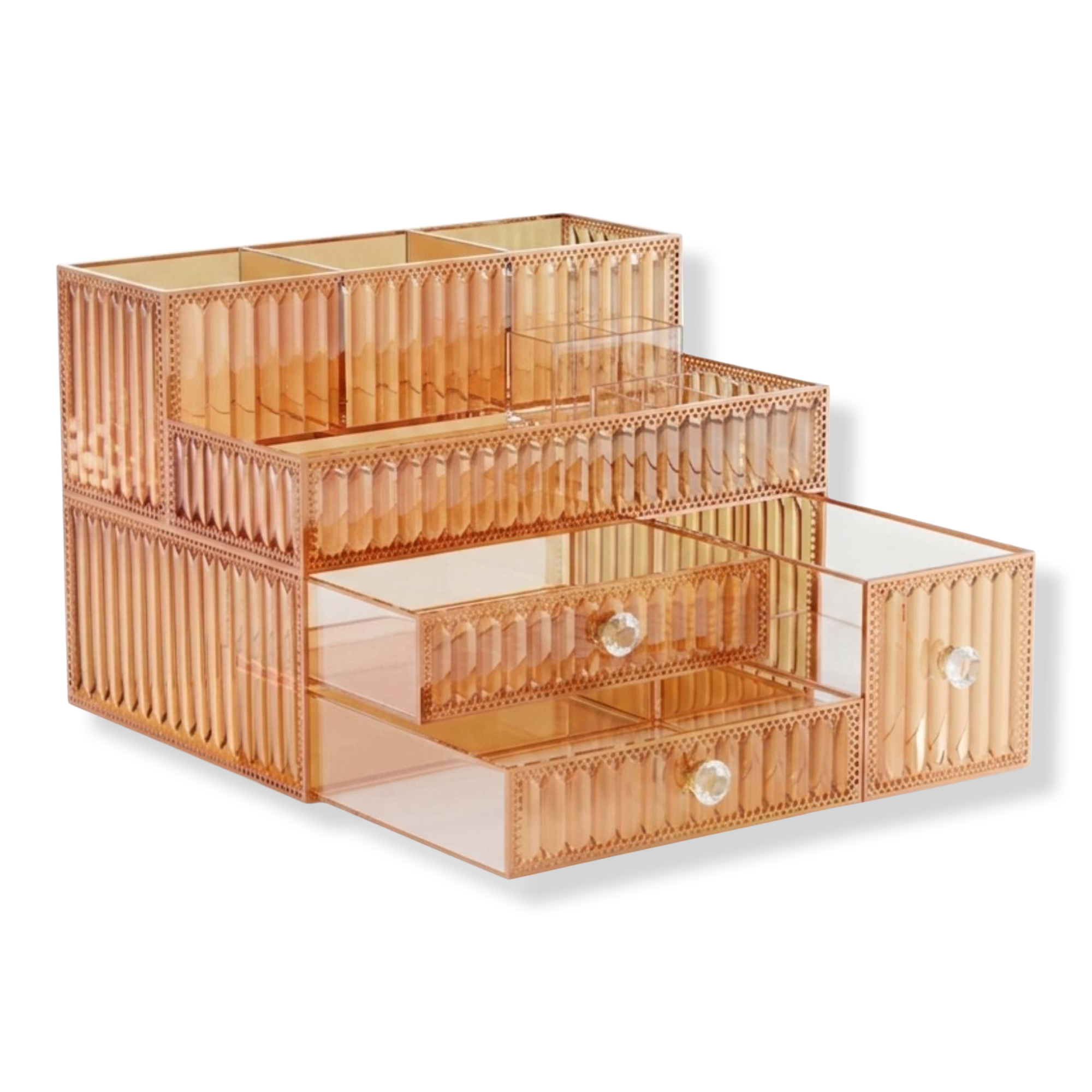 Positive Vibes Multi-Purpose Tempered Glass Vanity Organizer #1