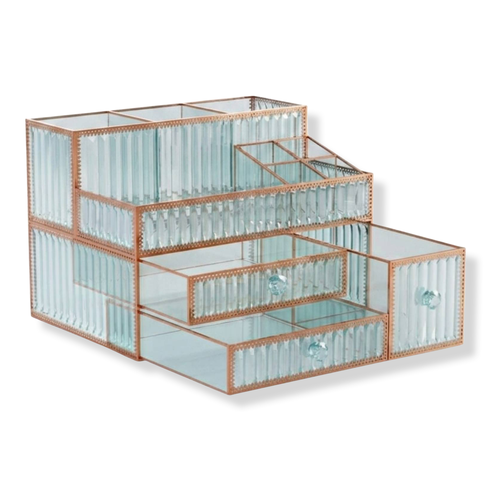 Positive Vibes Multi-Purpose Tempered Glass Vanity Organizer #1