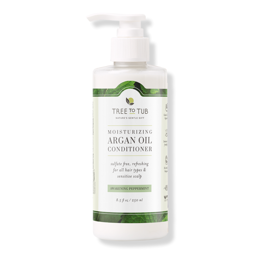 Tree To Tub Moisturizing Argan Oil Conditioner in Peppermint Scent for All Hair Types
