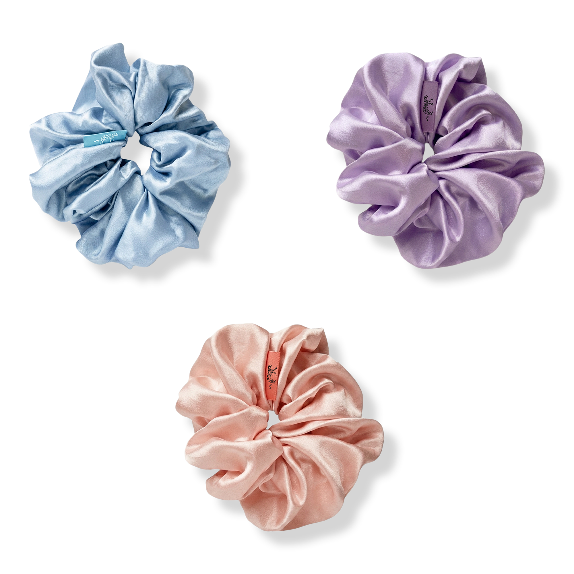 LINA LENNOX Organic Silk Pastel Dreams Oversized Scrunchie Trio #1