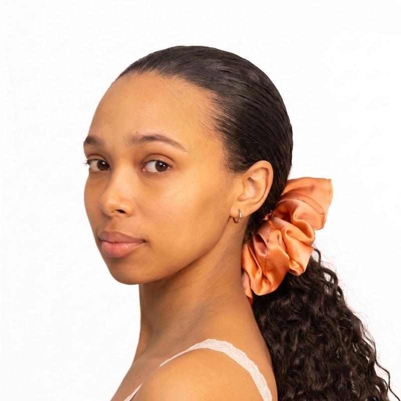 LINA LENNOX - Peachy Coral Organic Silk Oversized Scrunchie | Ulta