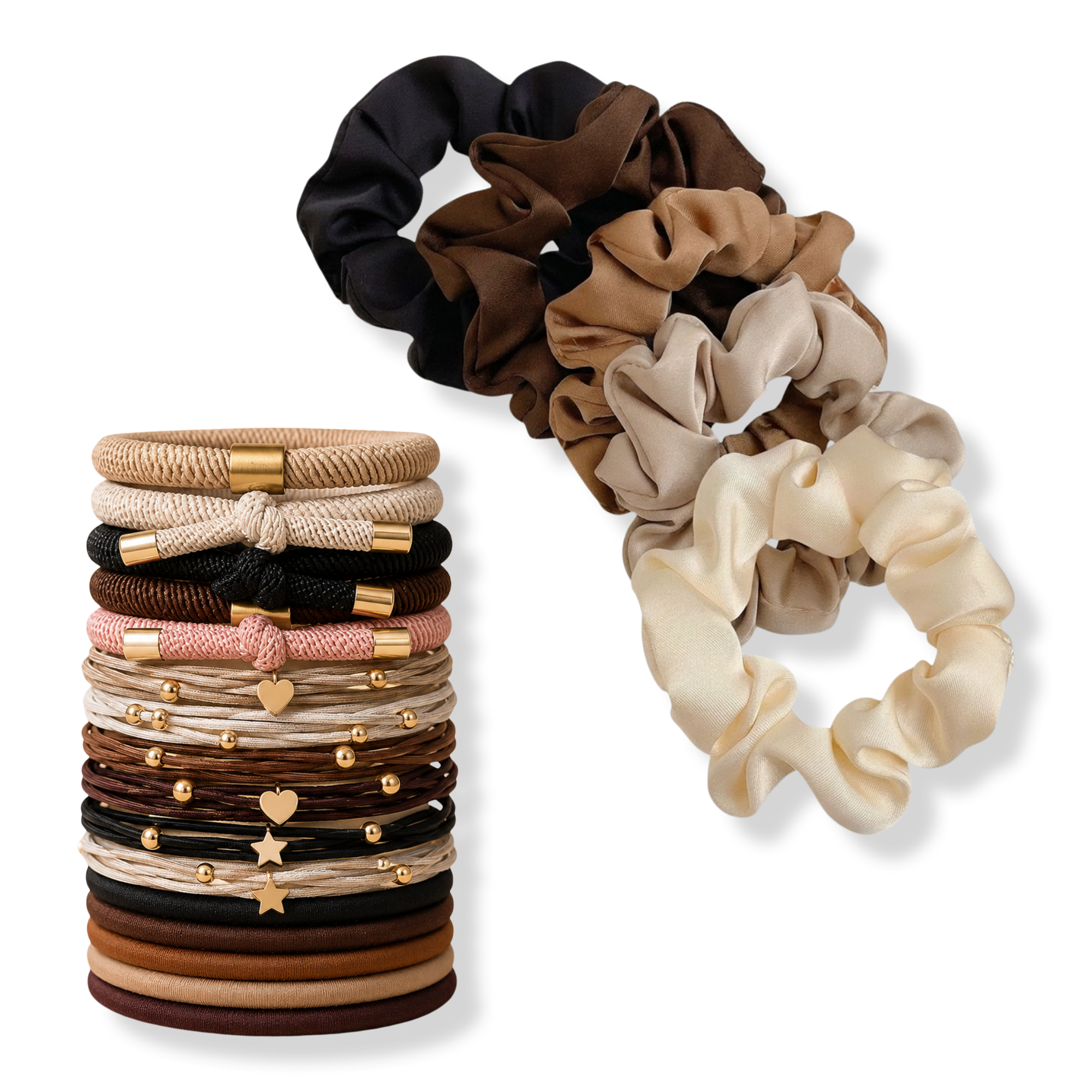 CosmoGlo Scrunchie and Mixed Hair Tie Set #1