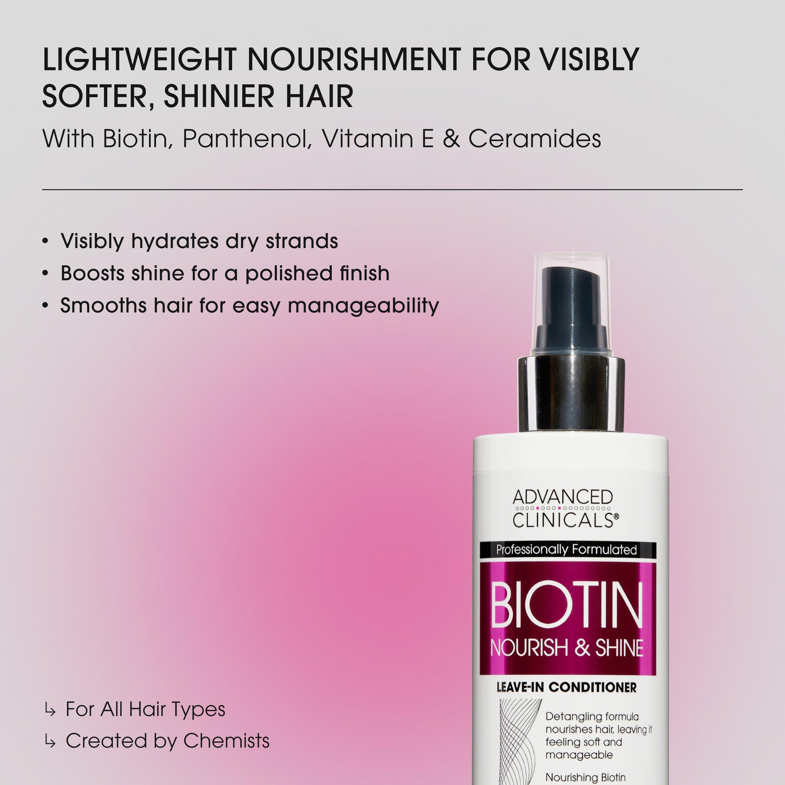 Advanced Clinicals Biotin Strengthening Hair Mask + Leave In Hair Conditioner 2PC Bundle — фото 2
