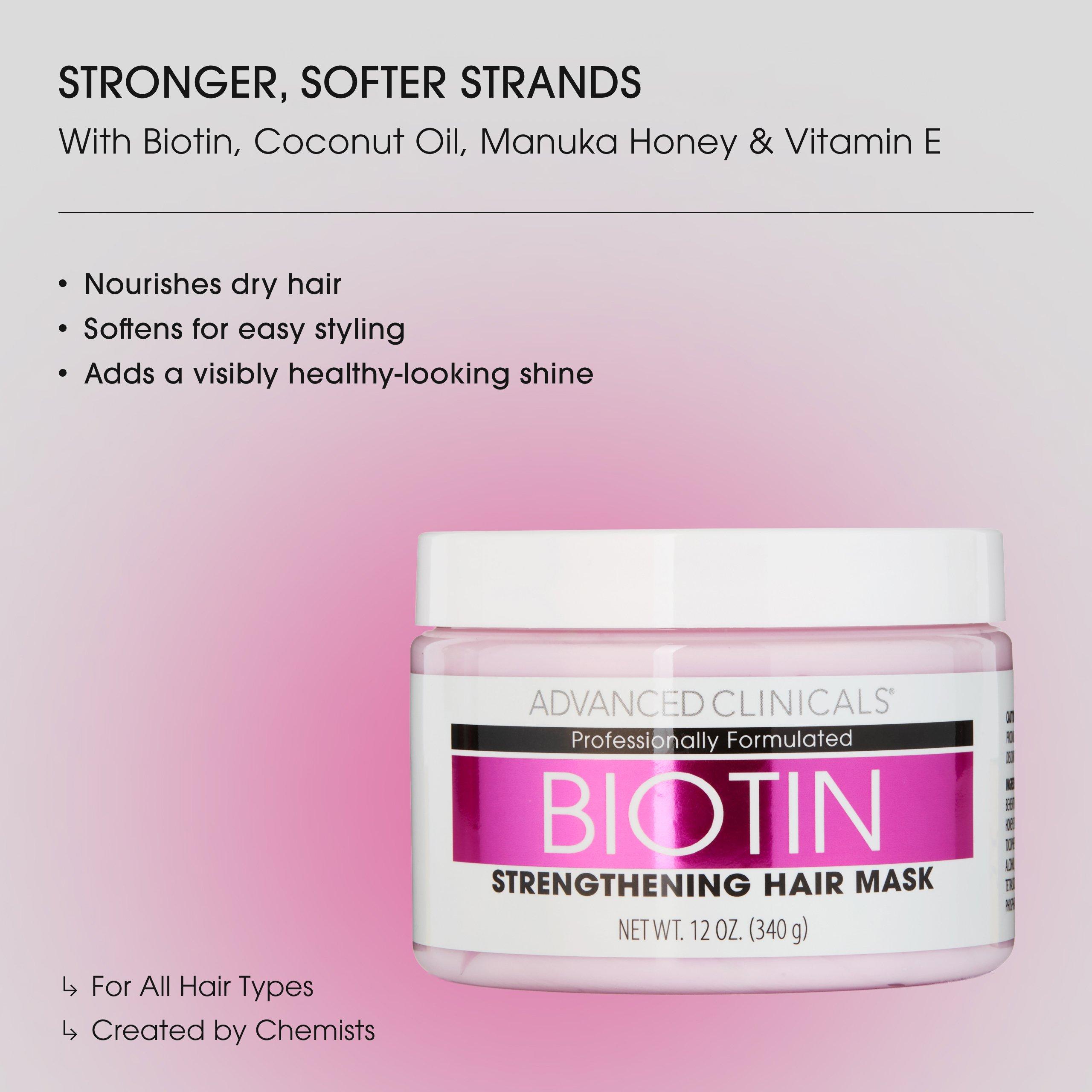 Advanced Clinicals Biotin Strengthening Hair Mask + Leave In Hair Conditioner 2PC Bundle — фото 3
