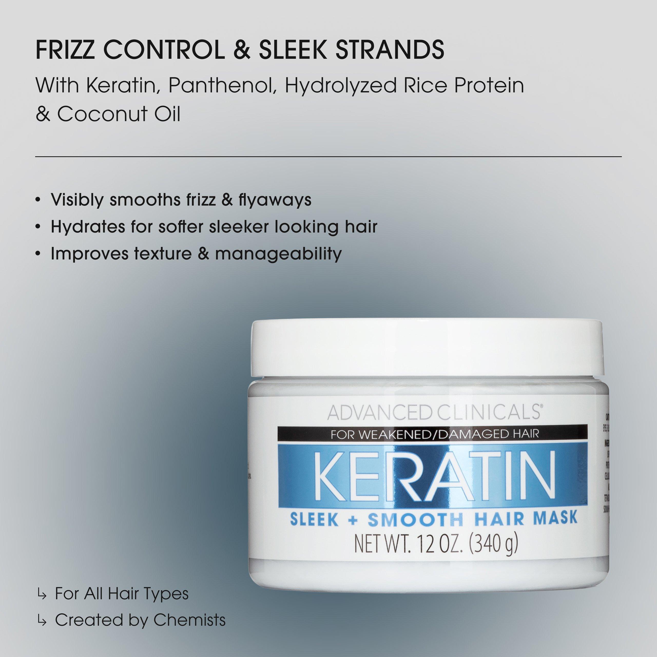 Advanced Clinicals Sleek + Smooth Keratin Hair Mask — фото 2