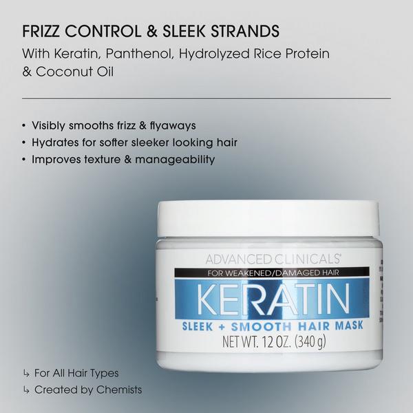 Advanced Clinicals Sleek + Smooth Keratin Hair Mask #2