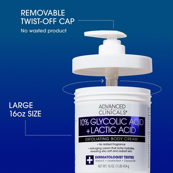 Advanced Clinicals 10% Glycolic Acid + Lactic Acid Exfoliating Body Cream #6