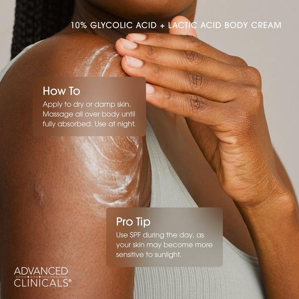 Advanced Clinicals 10% Glycolic Acid + Lactic Acid Exfoliating Body Cream #7