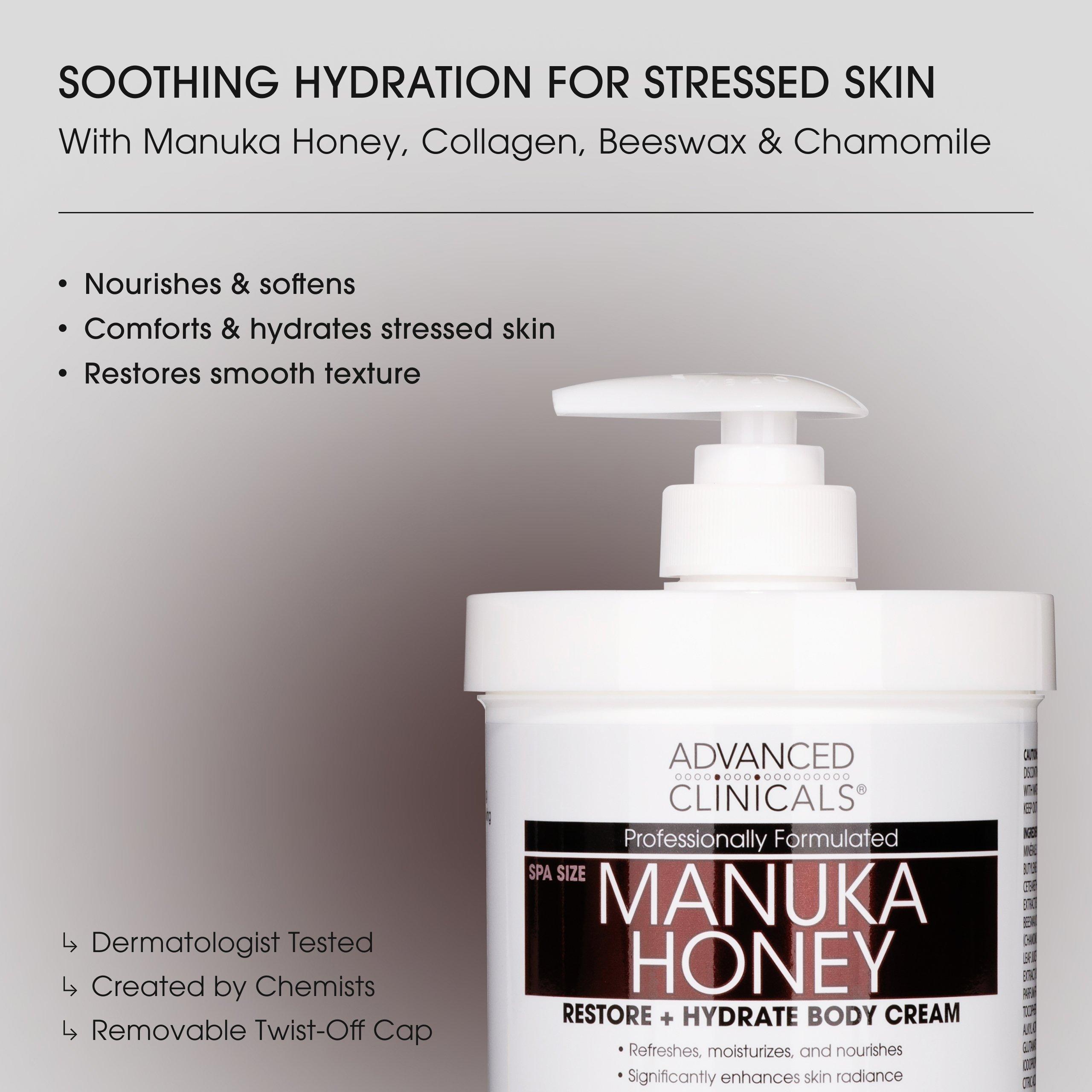 Advanced Clinicals Manuka Honey Restore + Hydrate Body Cream — фото 3