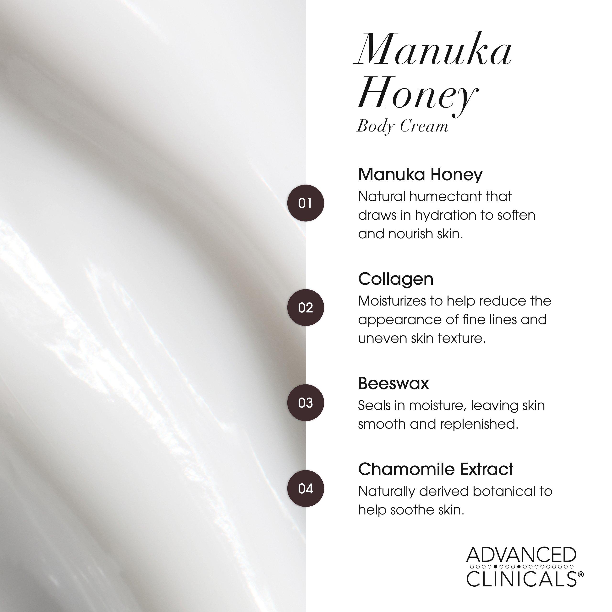 Advanced Clinicals Manuka Honey Restore + Hydrate Body Cream — фото 5