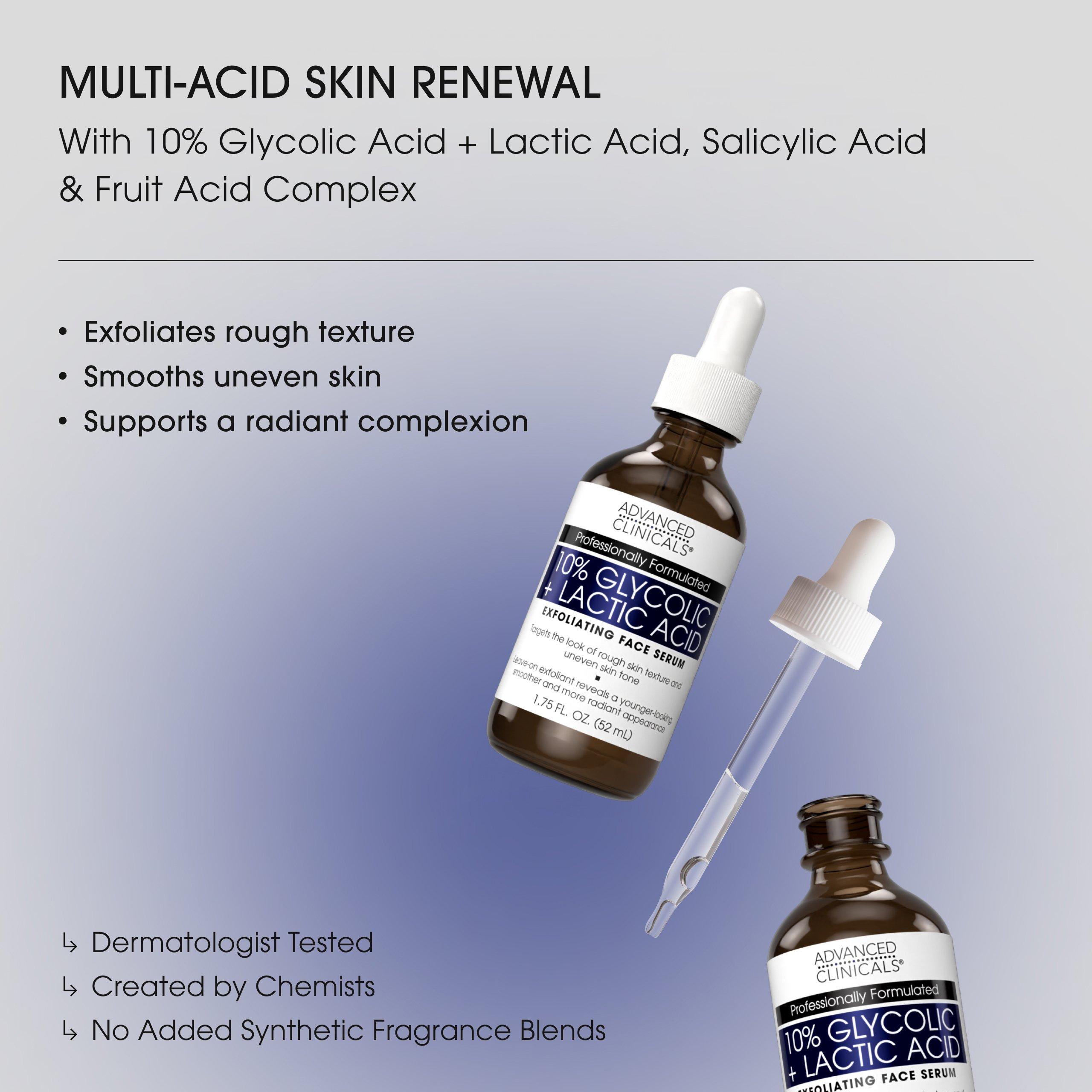 Отшелушивающая сыворотка для лица с 10% гликолевой и молочной кислот Advanced Clinicals — фото 2