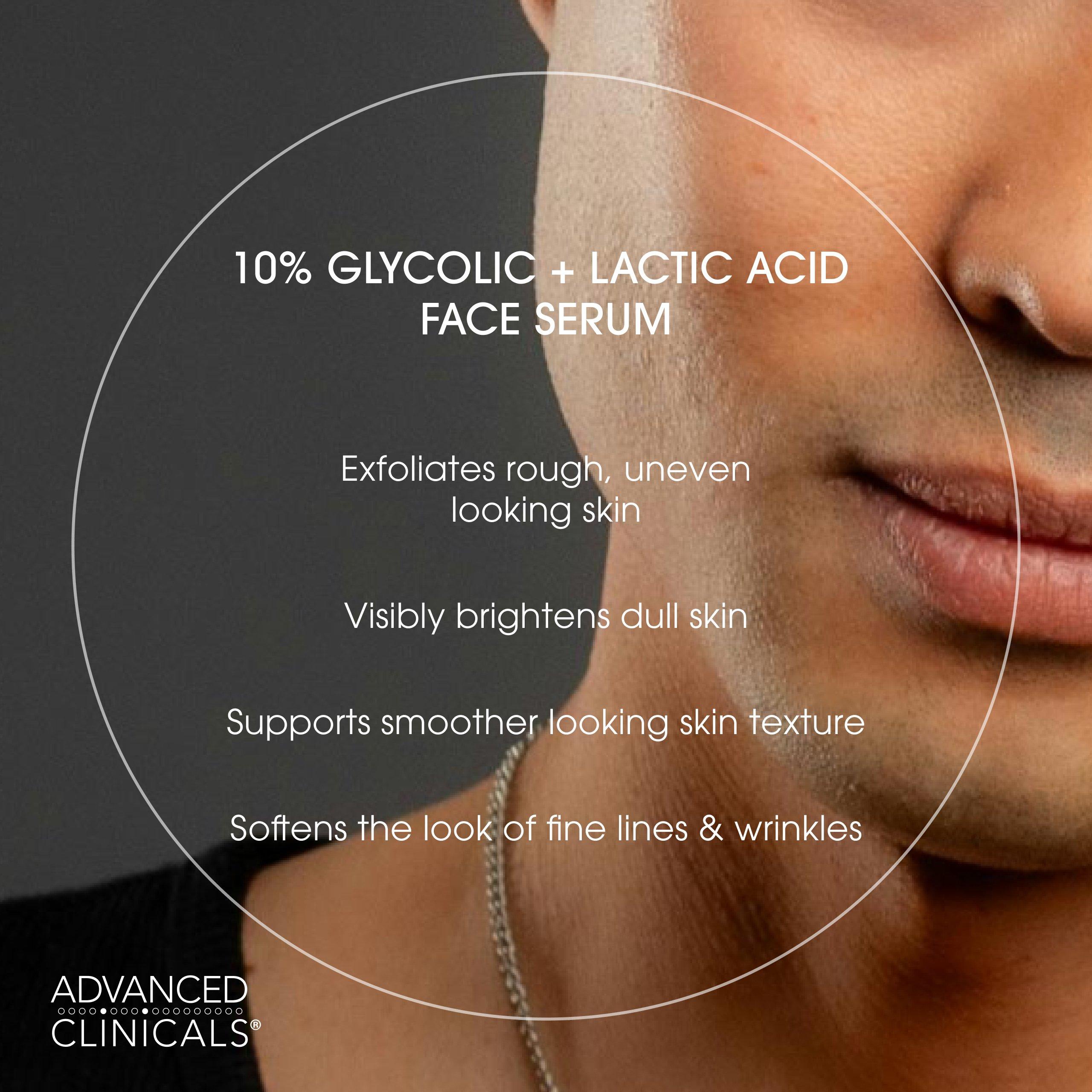 Отшелушивающая сыворотка для лица с 10% гликолевой и молочной кислот Advanced Clinicals — фото 3