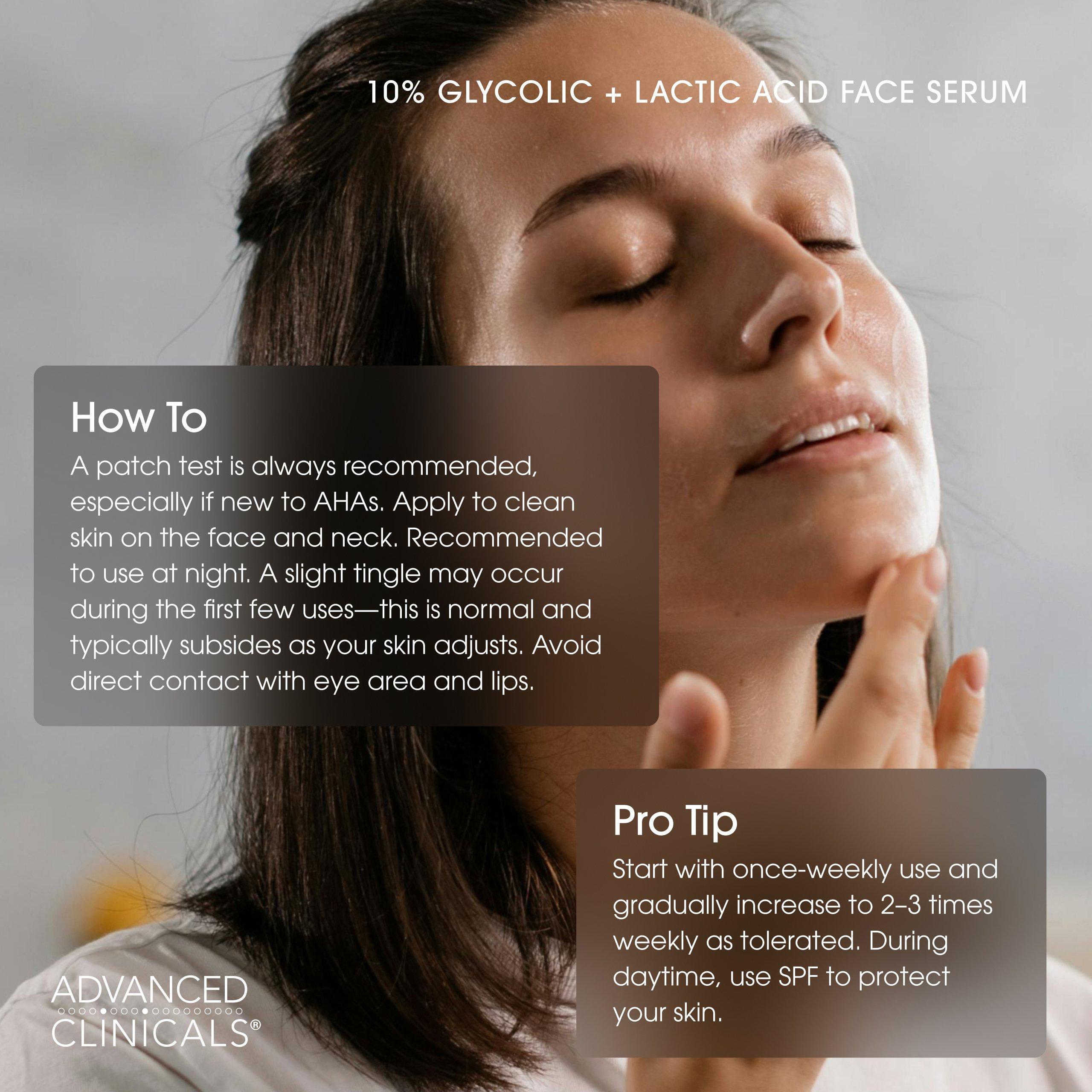 Отшелушивающая сыворотка для лица с 10% гликолевой и молочной кислот Advanced Clinicals — фото 5