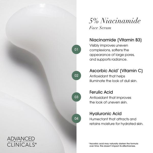 Advanced Clinicals 5% Niacinamide Brighten + Smooth Face Serum #4