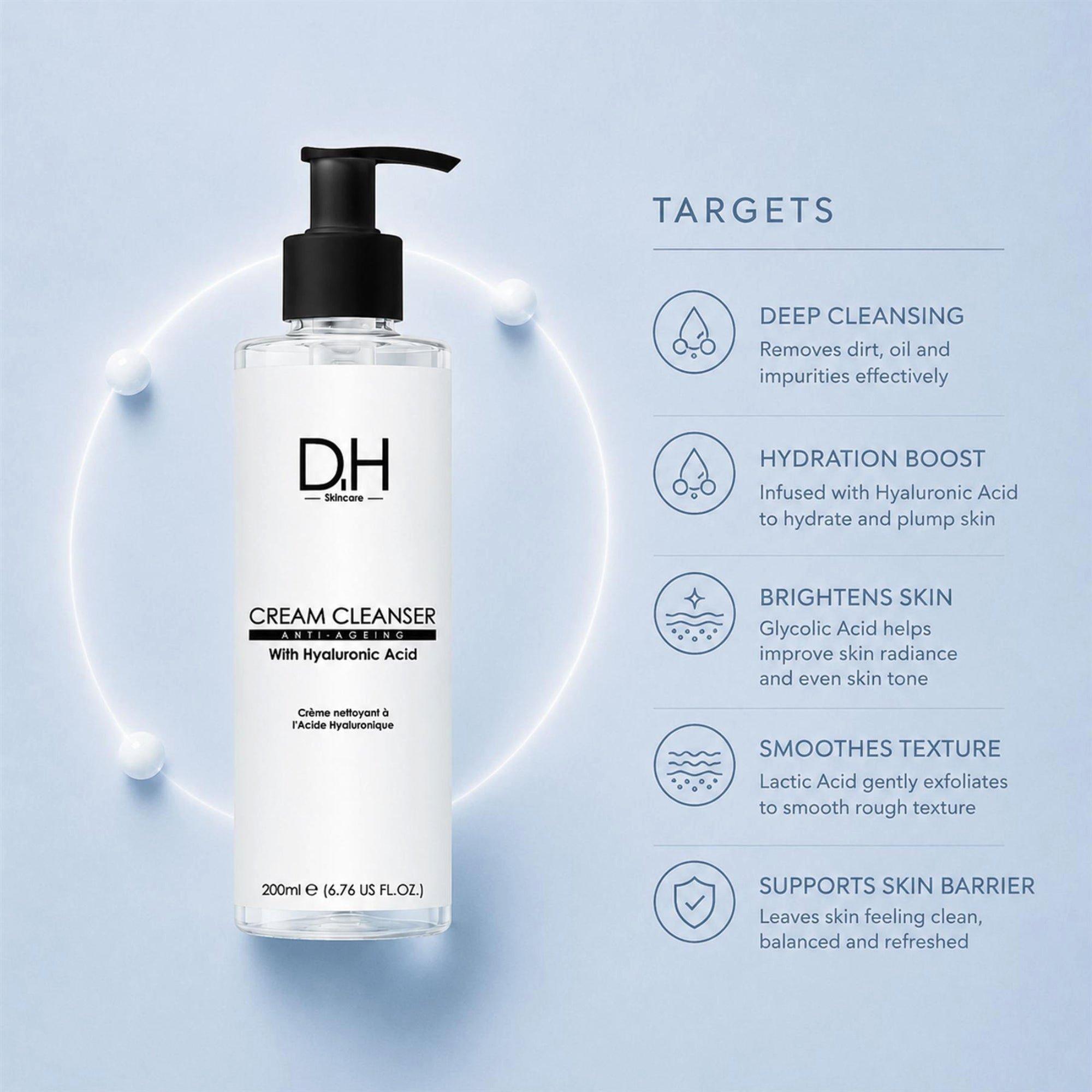 Кремовое очищающее средство для лица Dr H Advanced с гиалуроновой кислотой — фото 5
