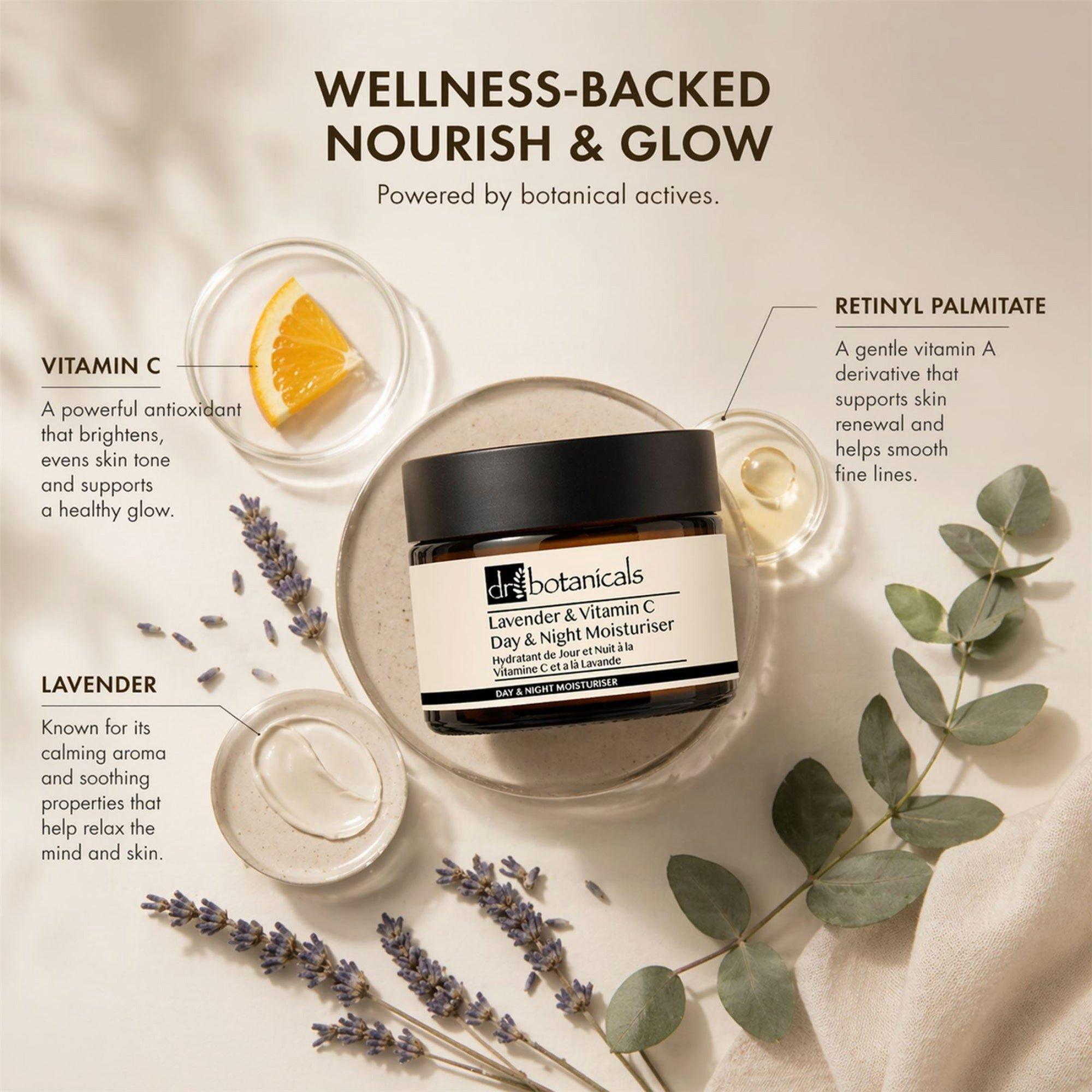 Антивозрастной дневной и ночной увлажняющий крем Dr Botanicals с лавандой и витамином C — фото 2