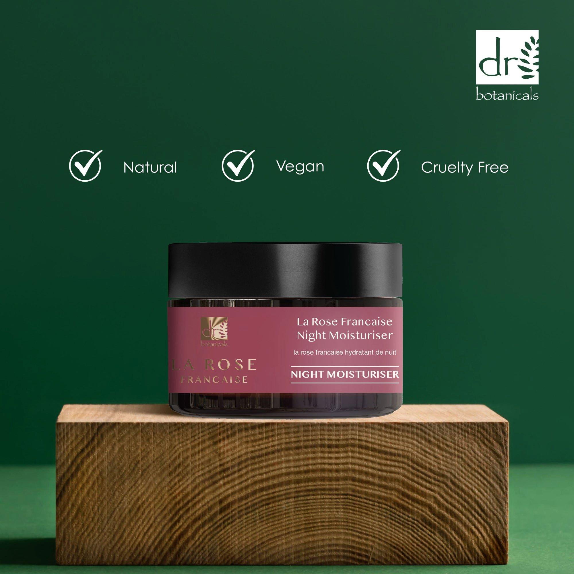 Антивозрастной ночной увлажняющий крем Dr Botanicals La Rose Francaise — фото 4