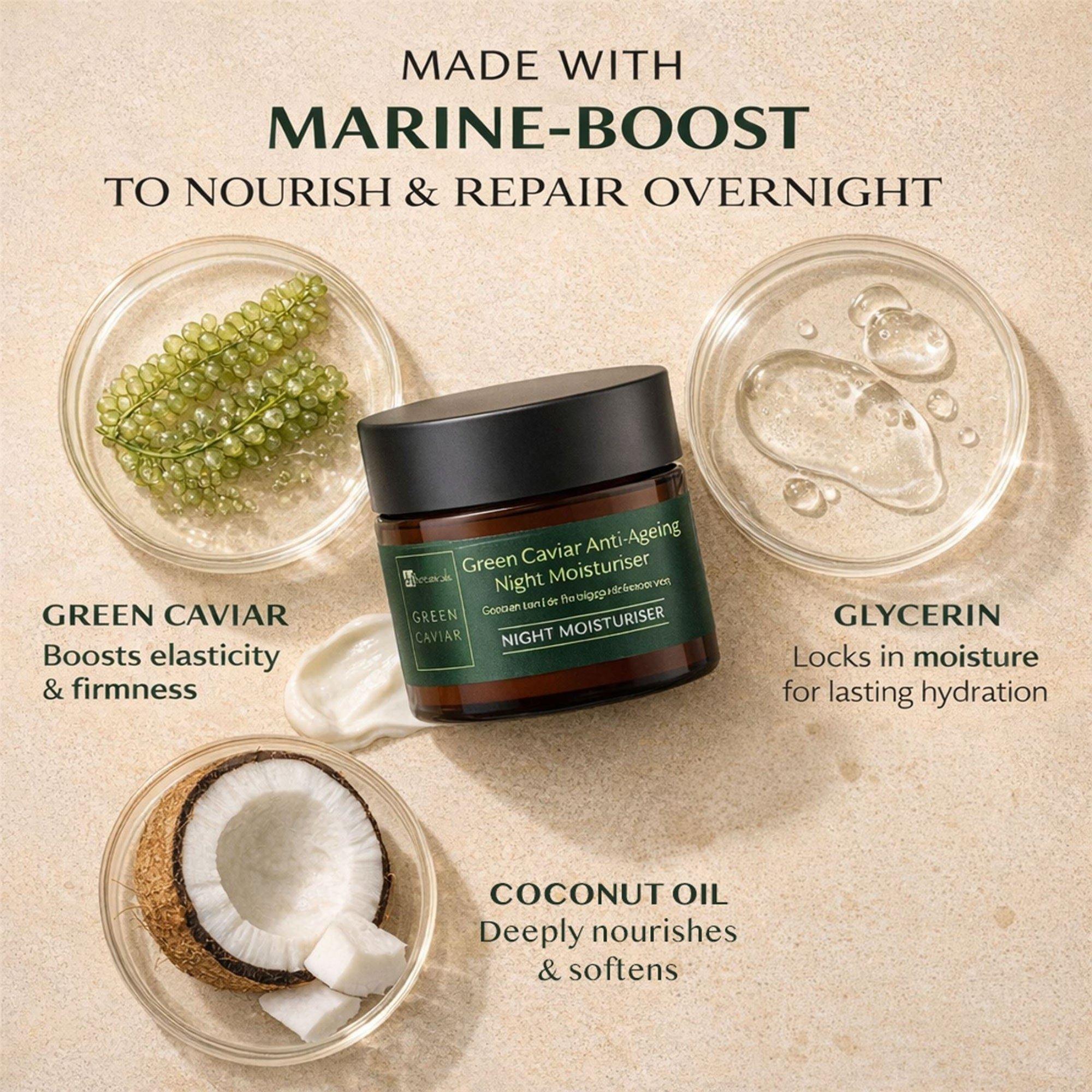Антивозрастной ночной крем для лица Dr Botanicals Green Caviar — фото 2