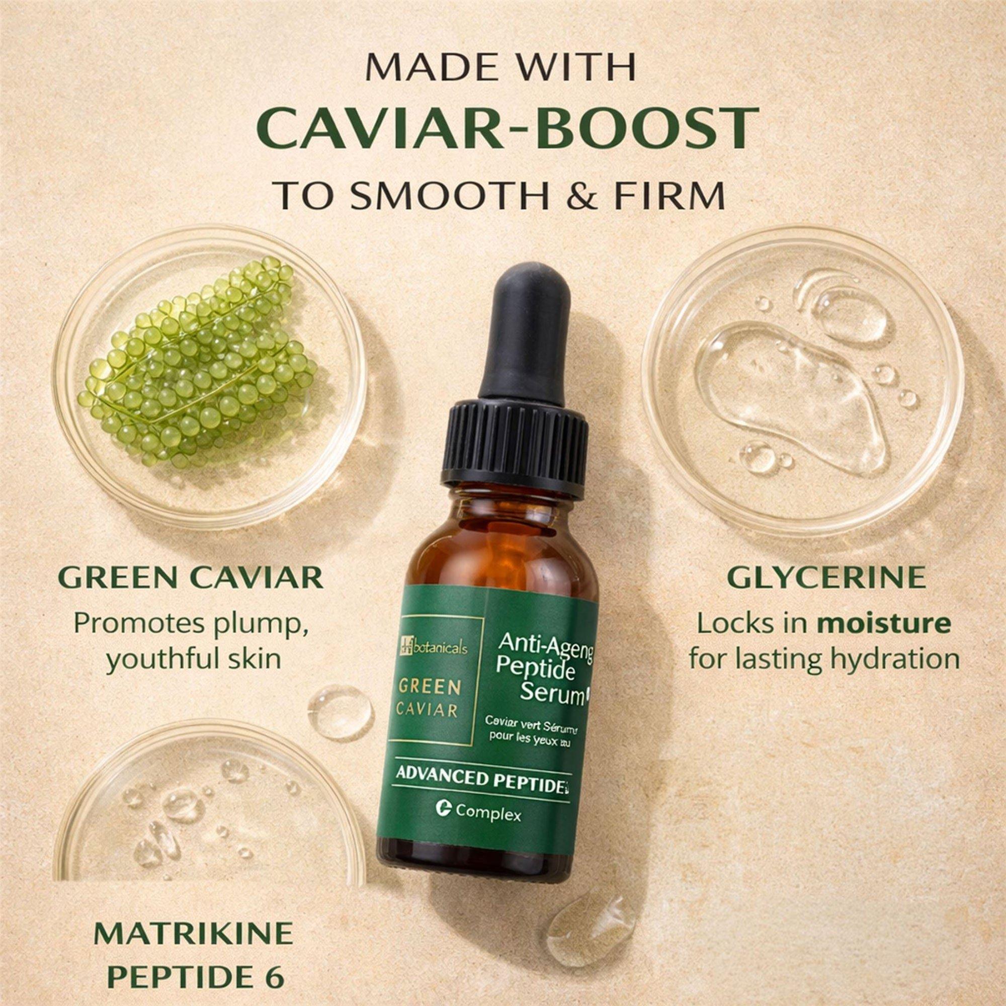 Антивозрастная сыворотка для кожи вокруг глаз Dr Botanicals Green Caviar с пептидами — фото 3
