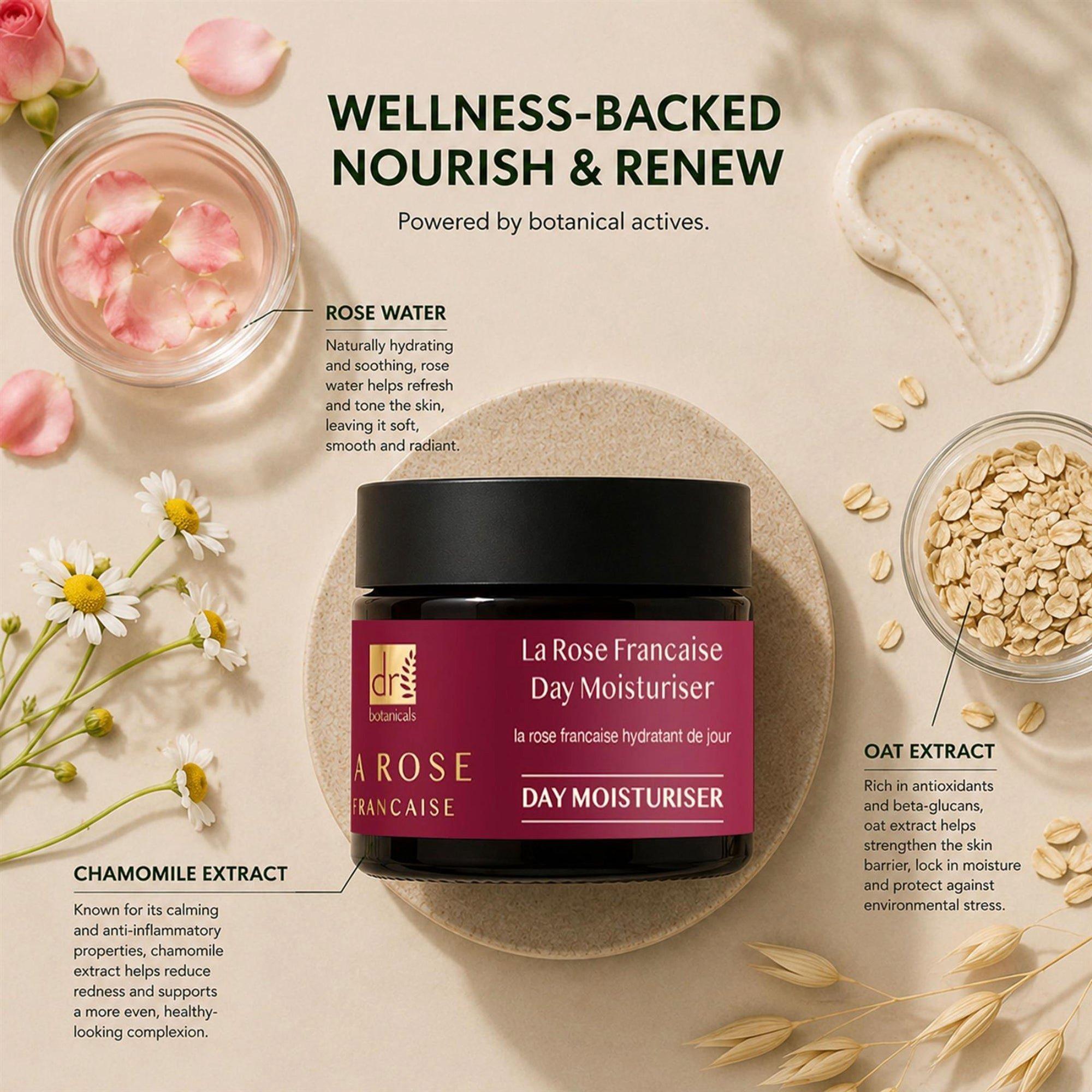 Антивозрастной дневной увлажняющий крем Dr Botanicals La Rose Francaise — фото 2