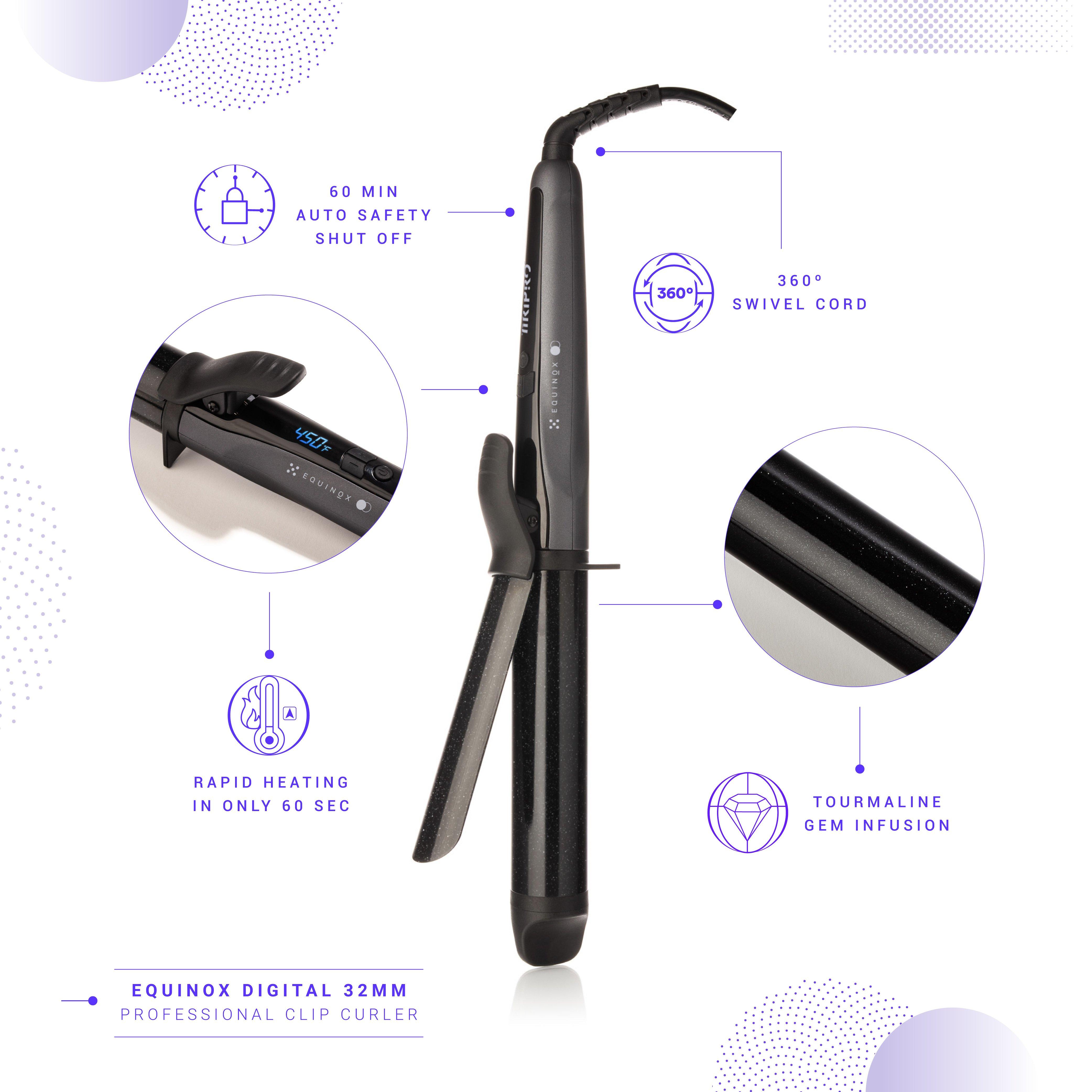 Tiri Pro Equinox Digital Professional Clip Curler, цвет: Серый — фото 3
