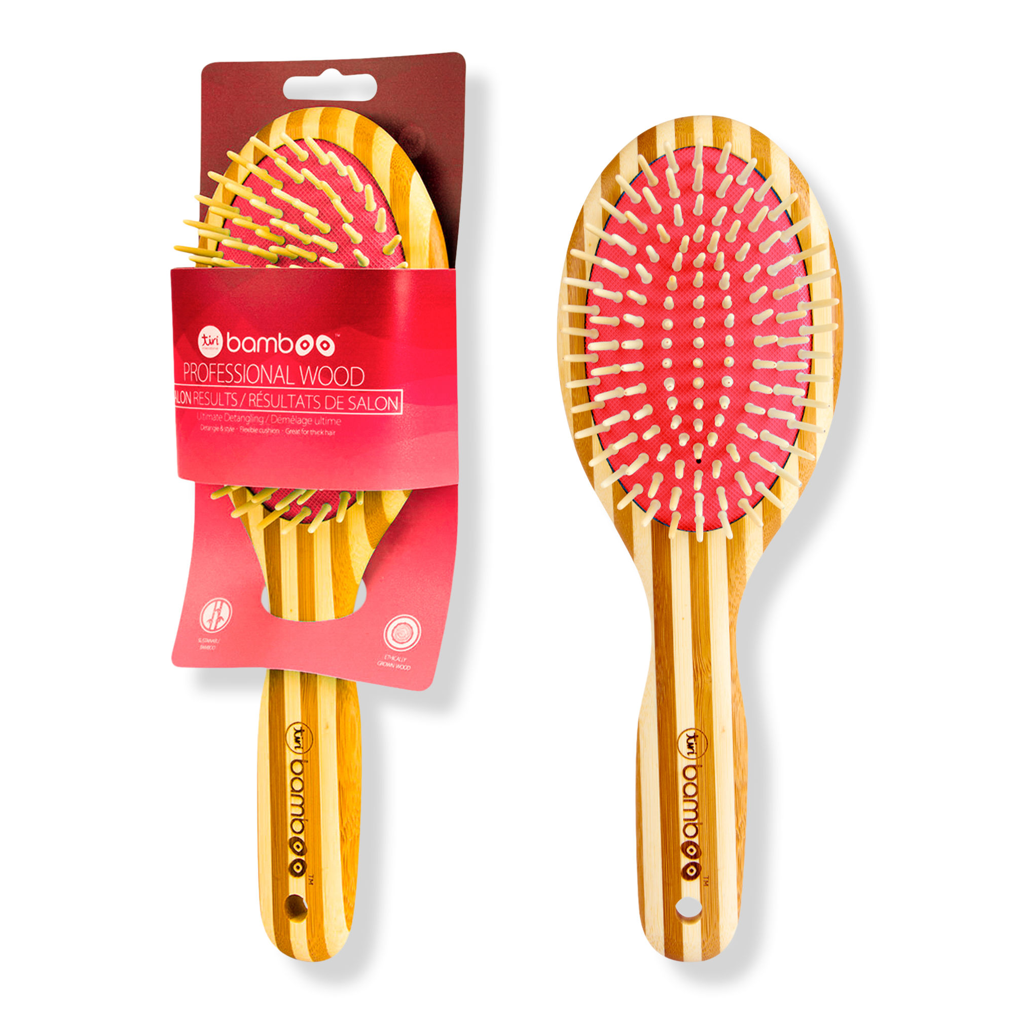 Tiri Pro Sustainable Bamboo Brush with Natural Bristles, цвет: Коралловый оранжевый — фото 1