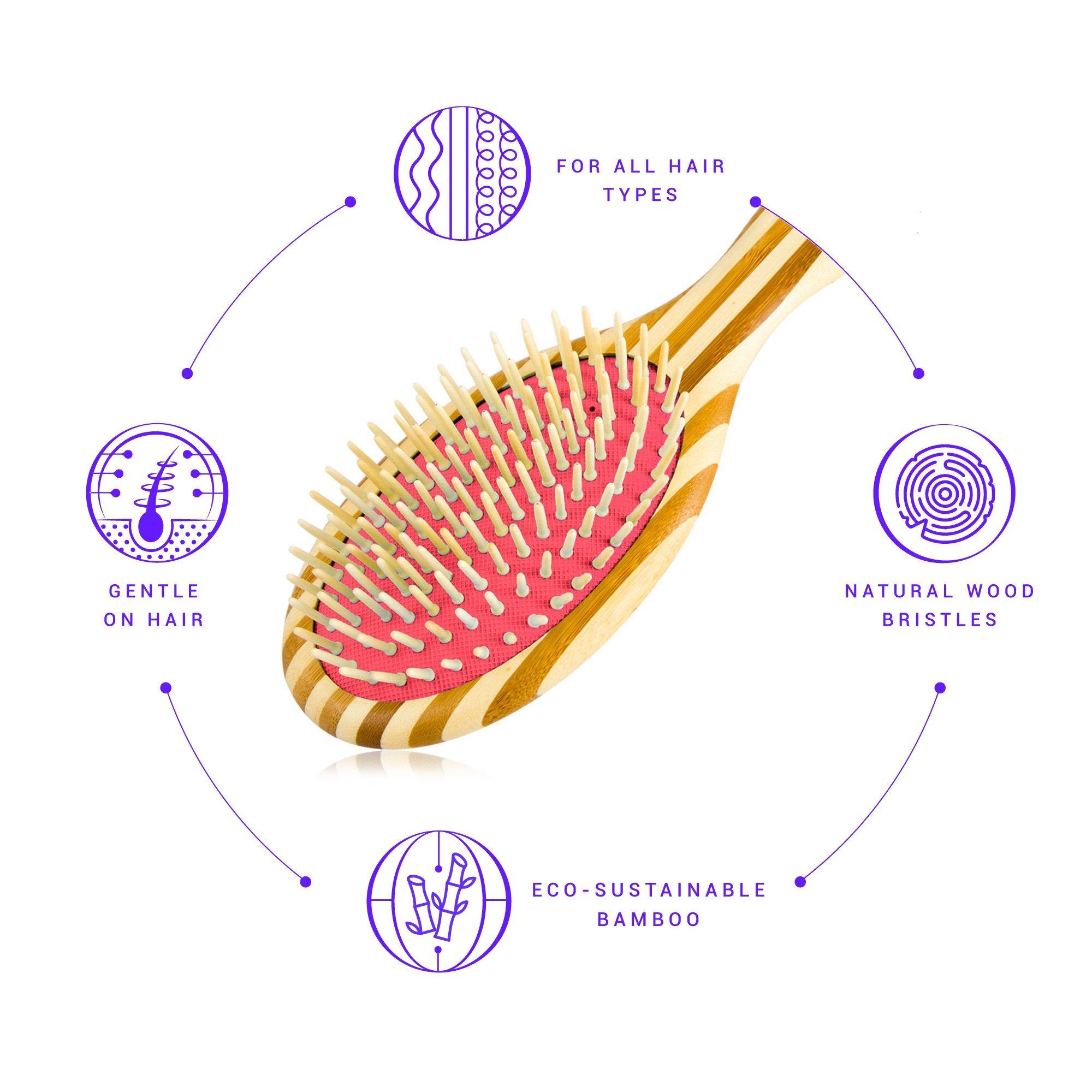 Tiri Pro Sustainable Bamboo Brush with Natural Bristles, цвет: Коралловый оранжевый — фото 3