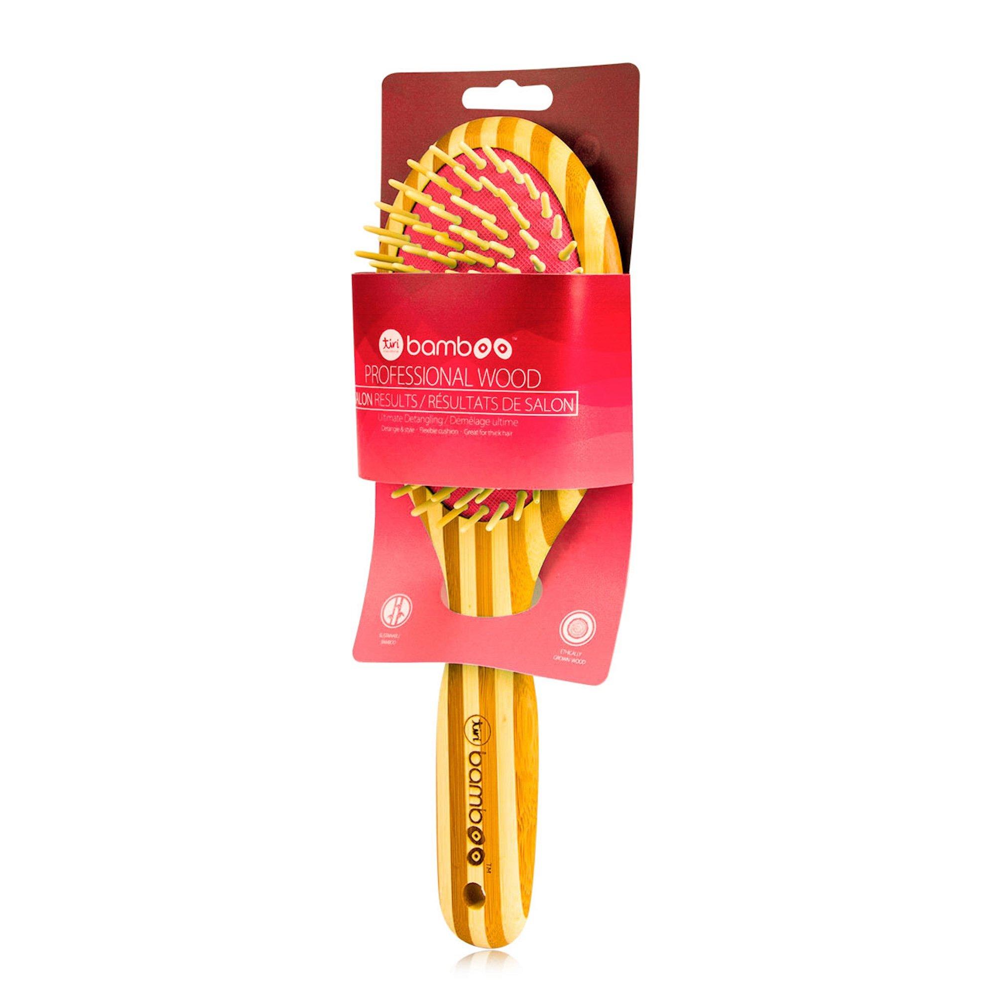Tiri Pro Sustainable Bamboo Brush with Natural Bristles, цвет: Коралловый оранжевый — фото 4