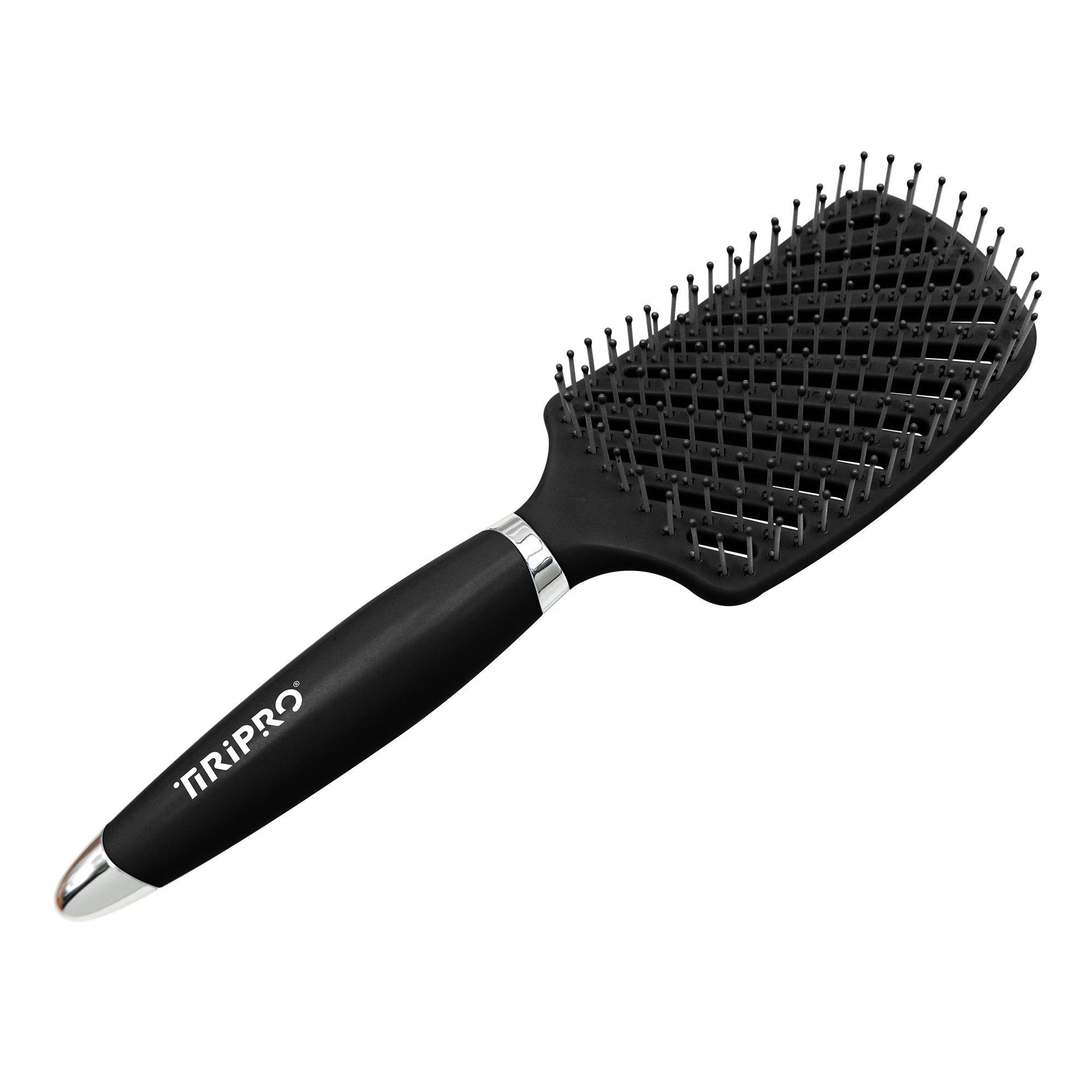 Tiri Pro Detangling No-Frizz Nylon Paddle Brush, цвет: Чёрный — фото 3