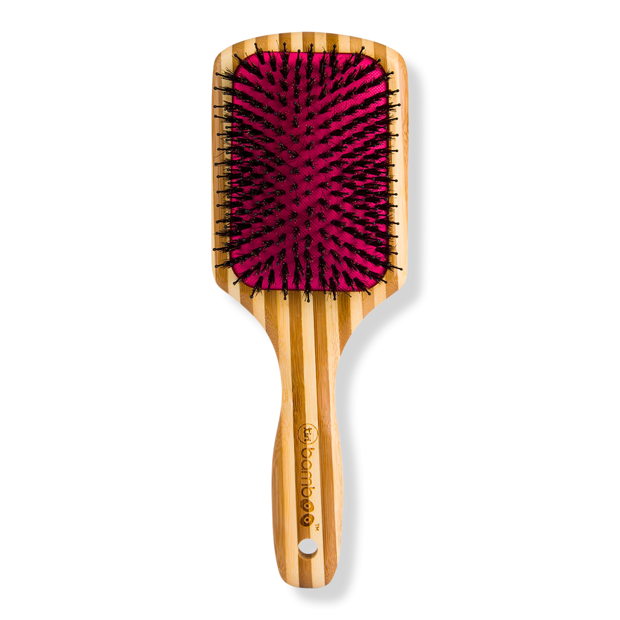Tiri Pro Bamboo Detangling Paddle Brush with Boar Bristles, цвет: Розовый — фото 1