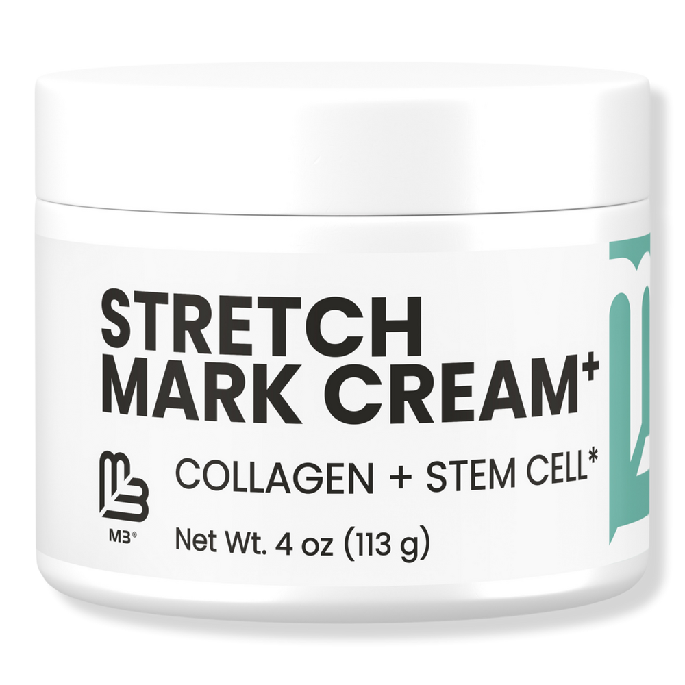 M3 Stretch Mark Cream with Collagen and Stem Cell Extracts, Pregnancy and Scar Care Lotion with Tea, 4 Ounce