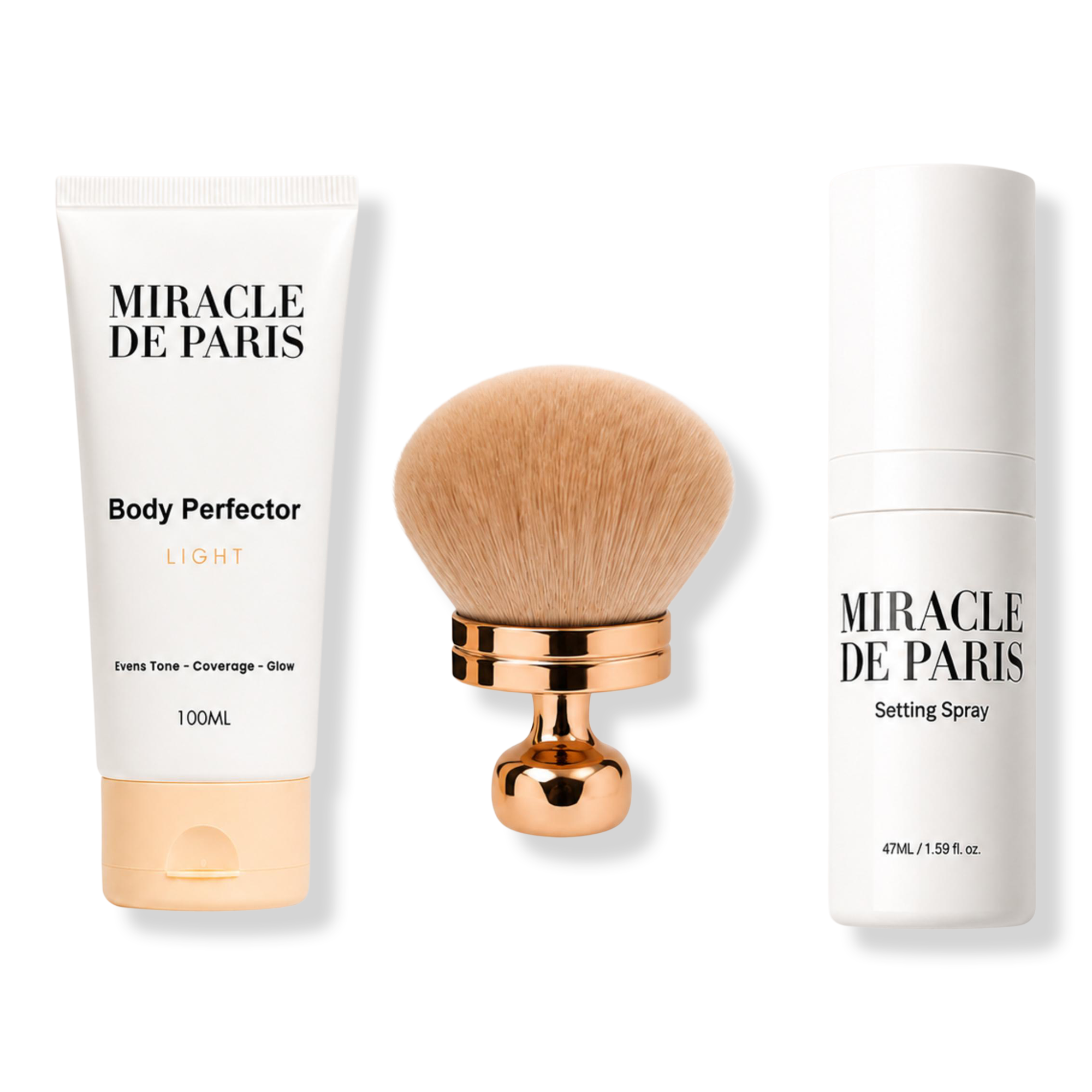 Miracle de Paris Body Perfector, Body Brush + Setting Spray - Bundle #1