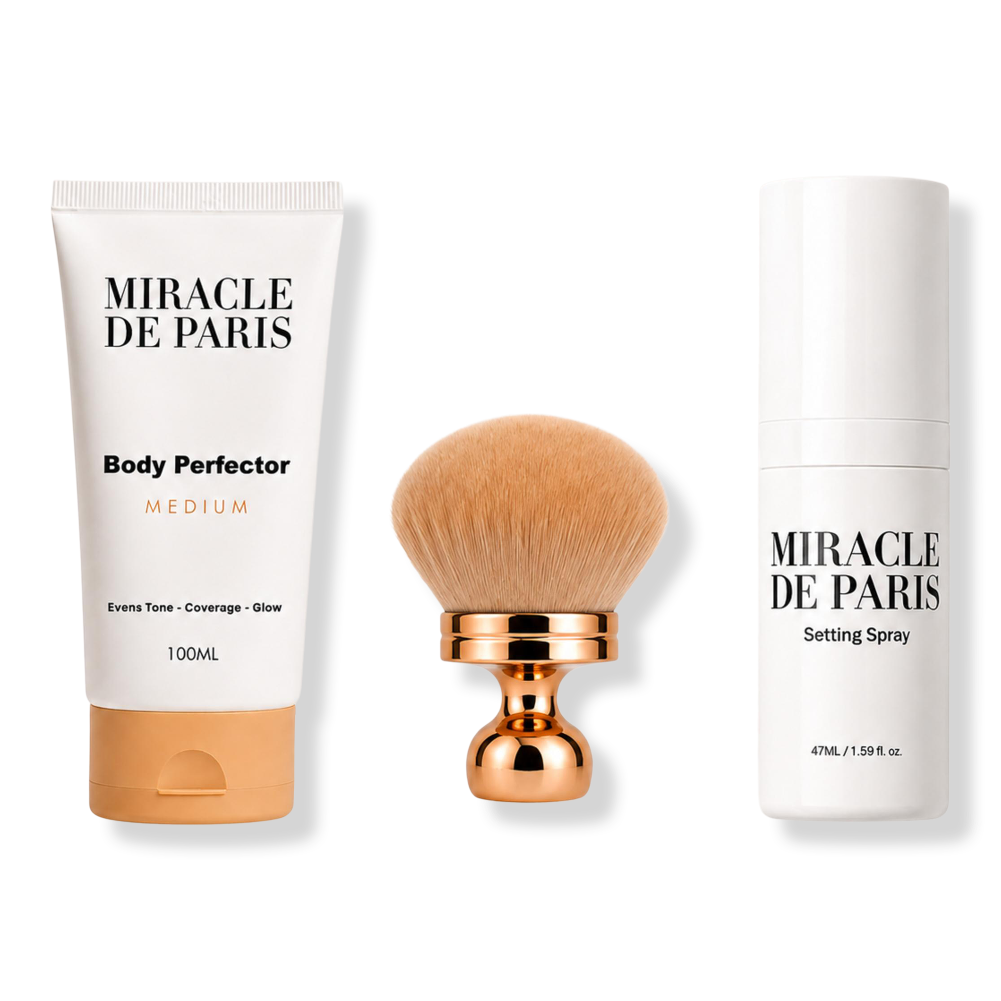 Miracle de Paris Body Perfector, Body Brush + Setting Spray - Bundle #1