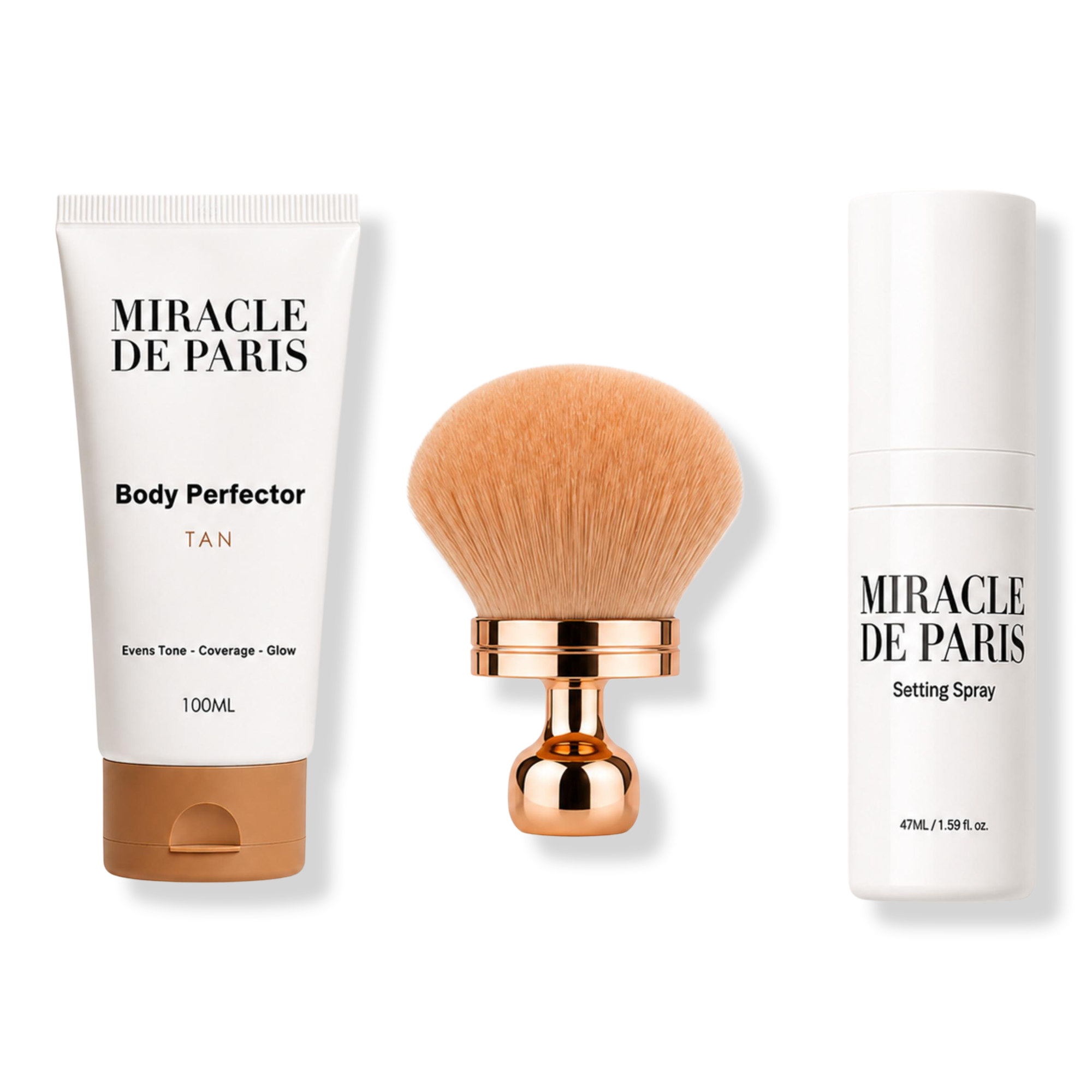 Miracle de Paris Body Perfector, Body Brush + Setting Spray - Bundle #1