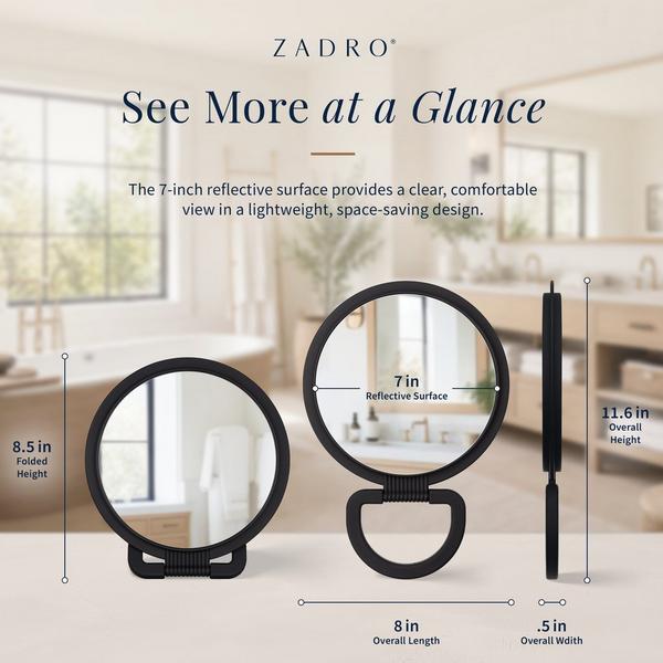 Zadro Dual-Sided Handheld Mirror with Soft-Touch Handle #4