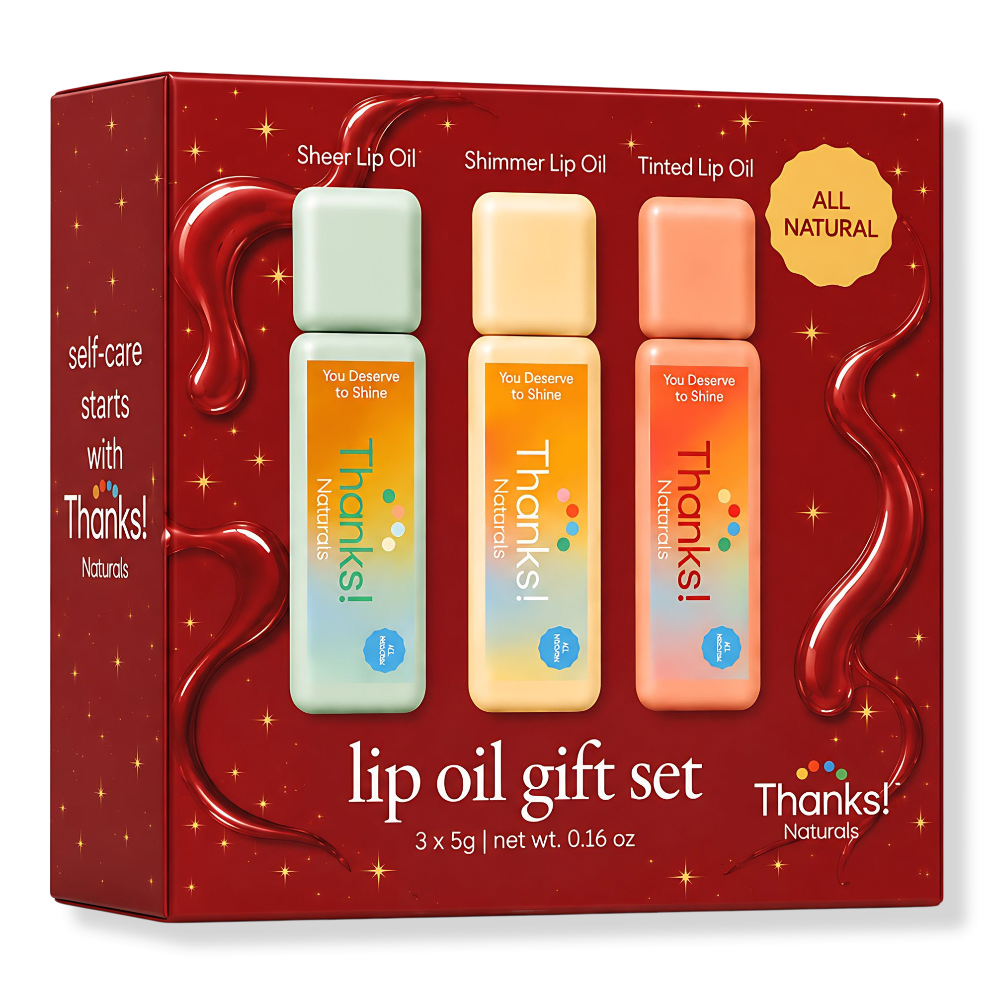 Thanks! Naturals Holiday Lip Oil Gift Set — фото 1