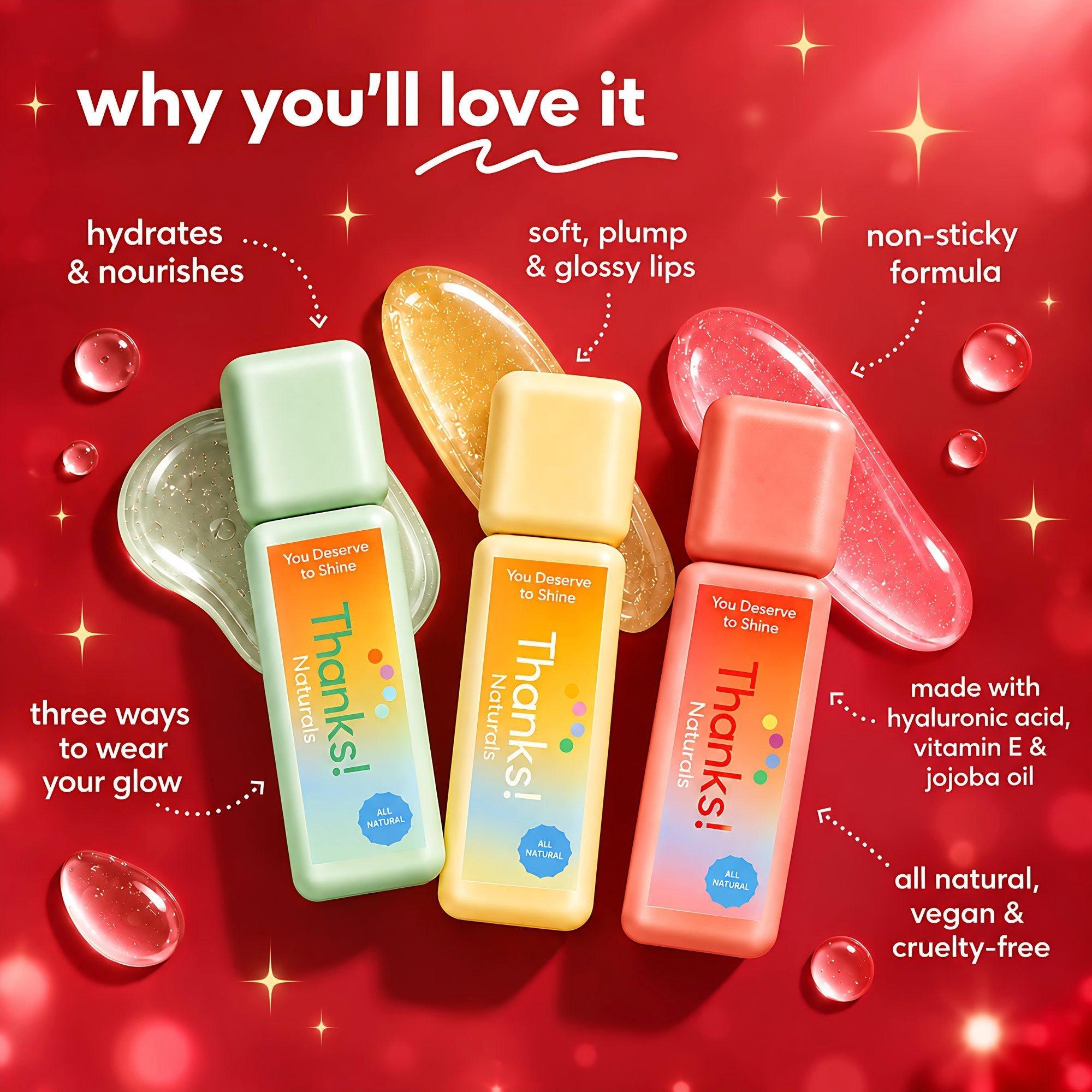 Thanks! Naturals Holiday Lip Oil Gift Set — фото 3