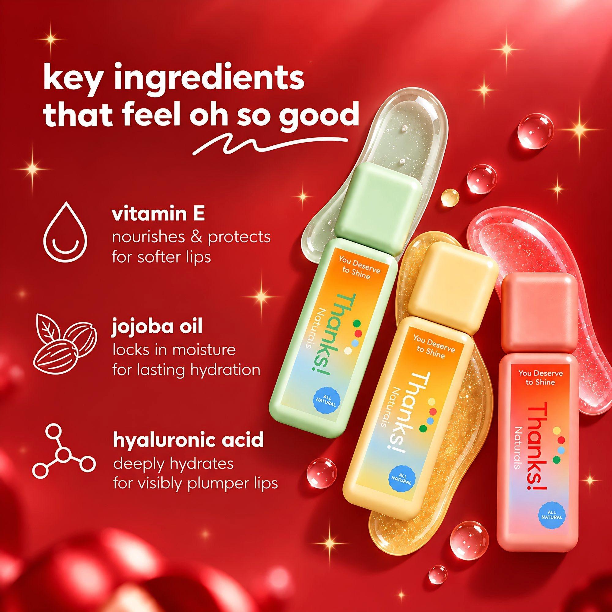 Thanks! Naturals Holiday Lip Oil Gift Set — фото 4
