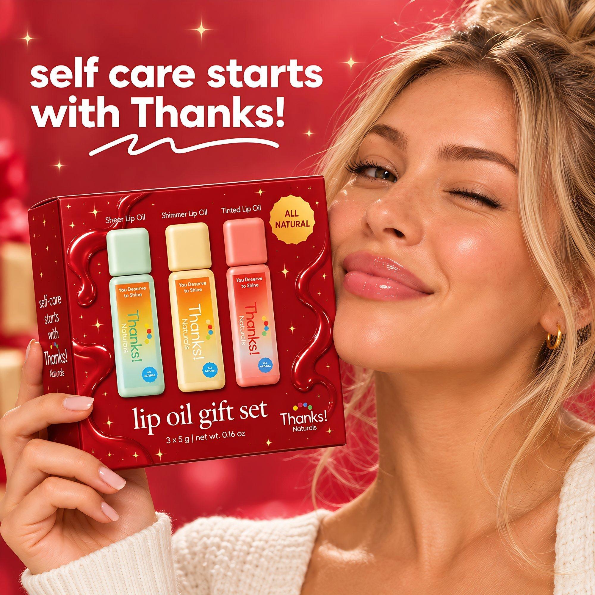 Thanks! Naturals Holiday Lip Oil Gift Set — фото 7
