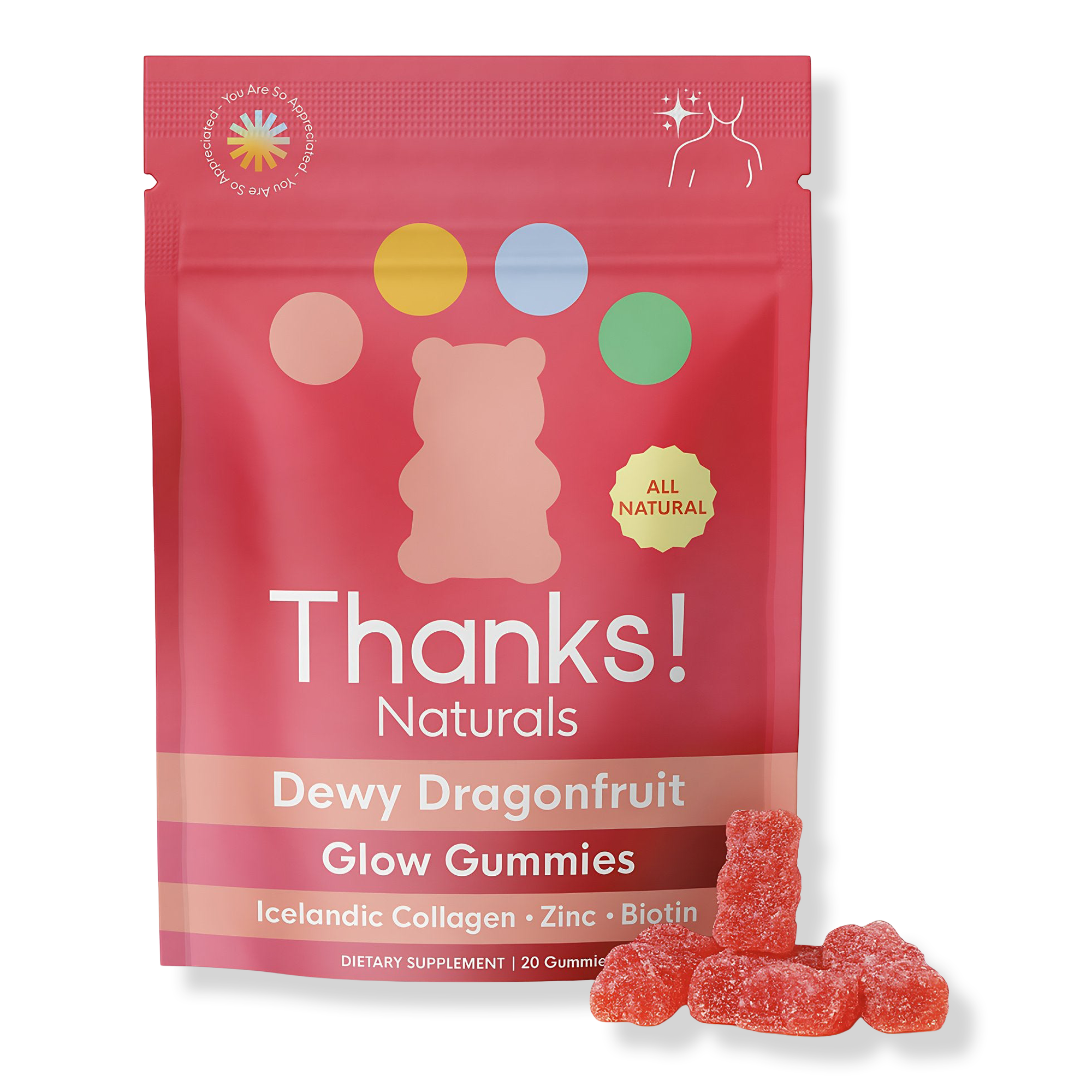Thanks! Naturals Dewy Dragonfruit Glow Gummies #1