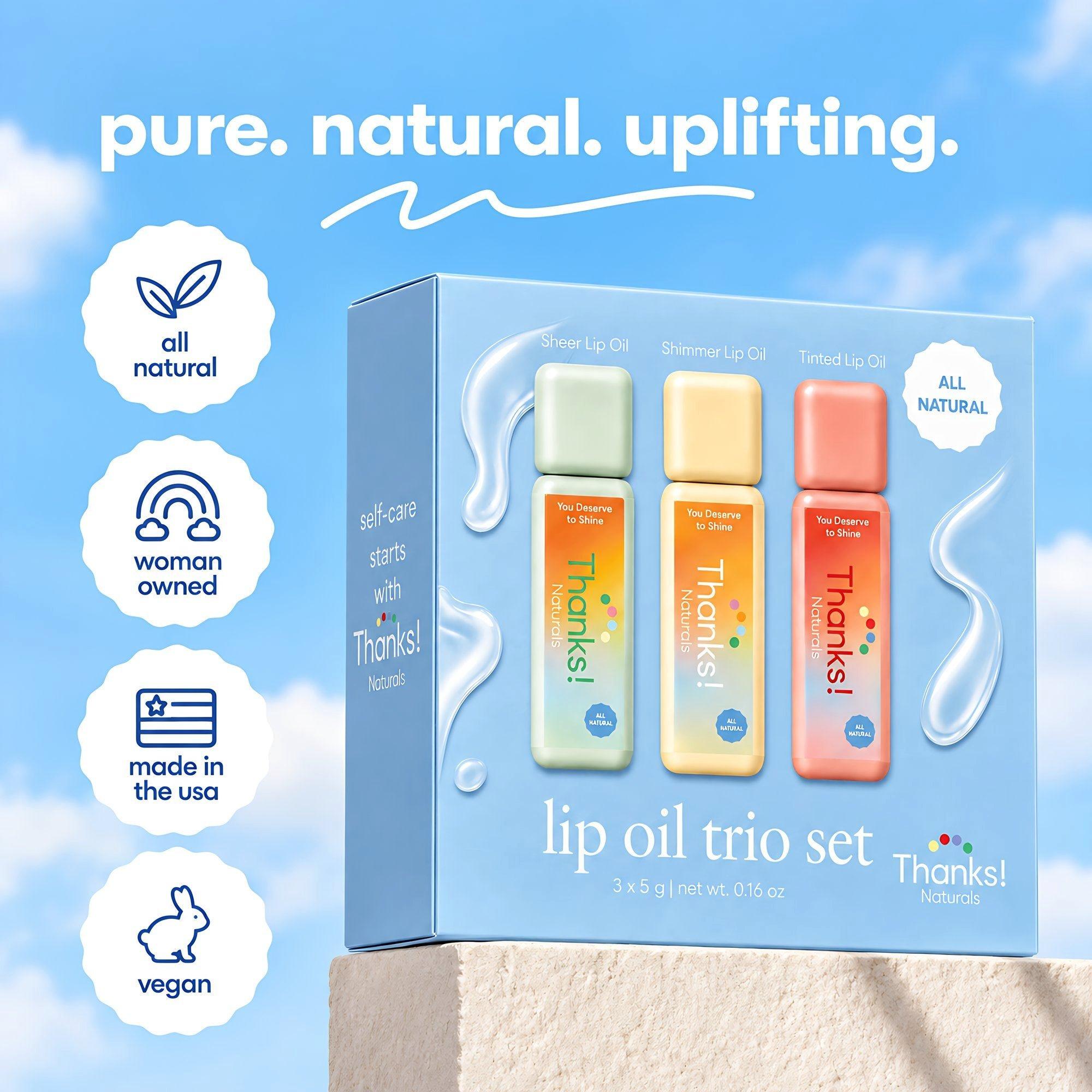 Thanks! Naturals Lip Oil Trio Set — фото 6
