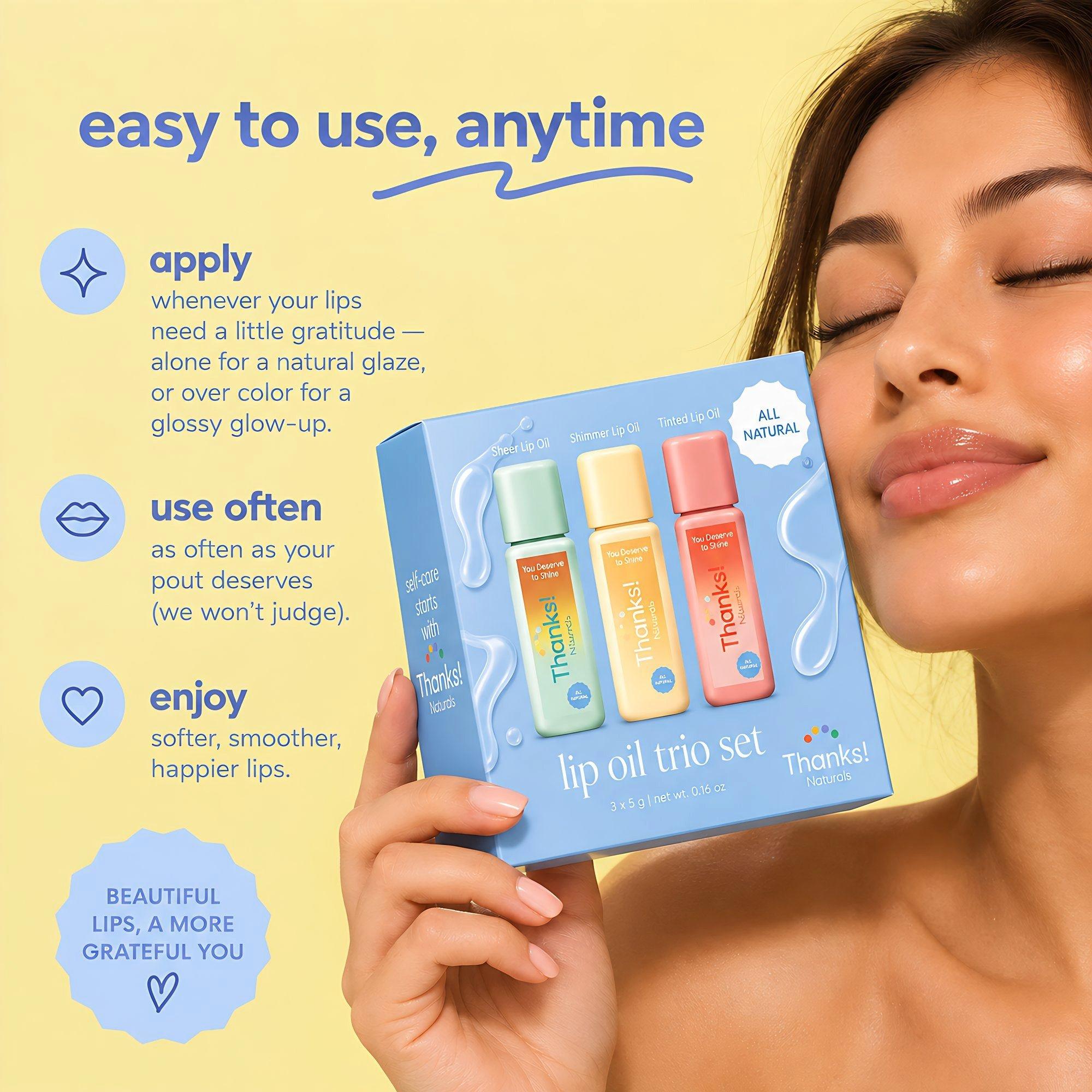 Thanks! Naturals Lip Oil Trio Set — фото 8